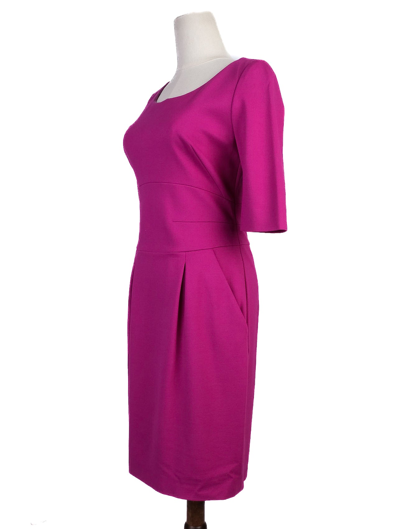Excellent Hugo Boss Purple Viscose Dress Size S with Elbow-Length Sleeves