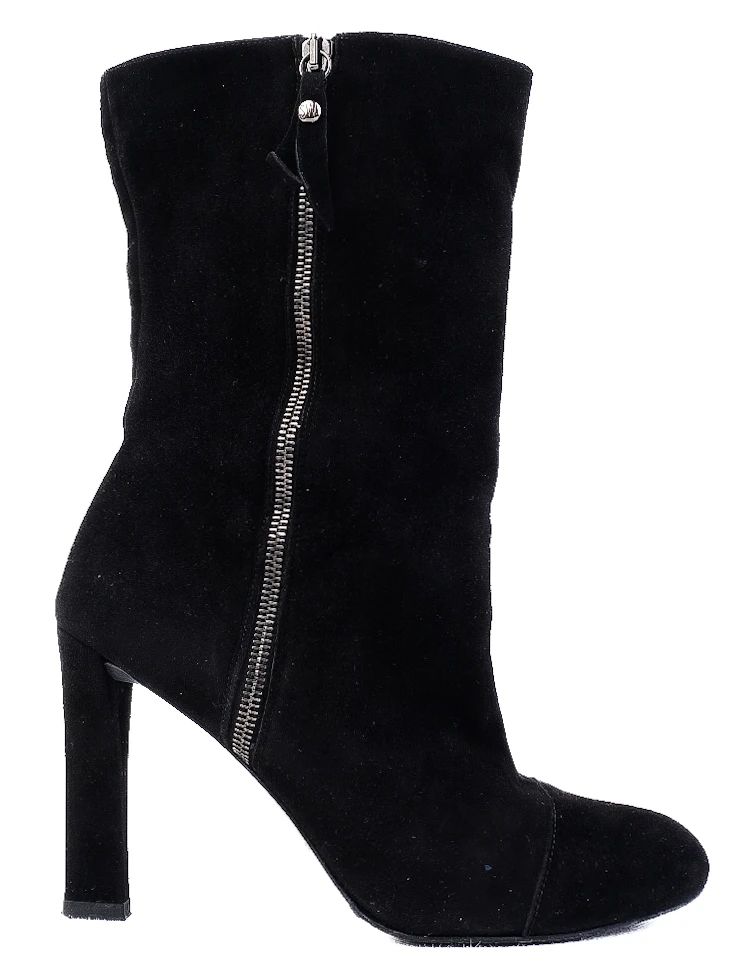 Excellent Stuart Weitzman Black Leather High-Heeled Boots Size 40