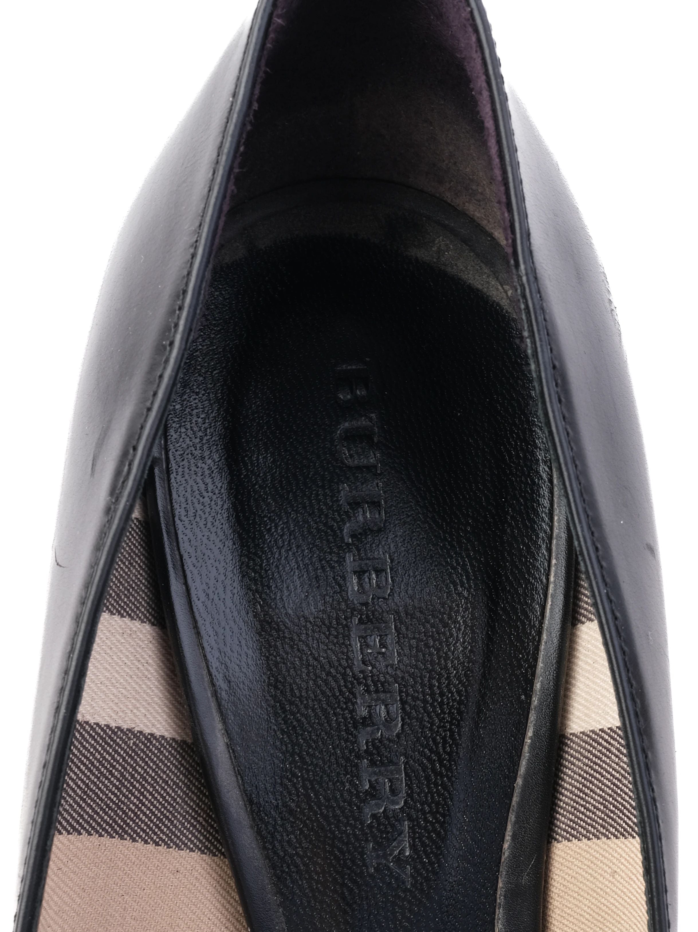 Burberry Black High-Heeled Stiletto Leather Shoe Size 39