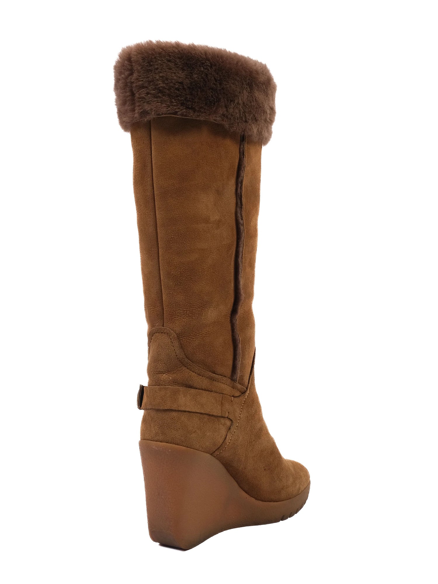 Excellent Celine Orange Leather Wedge Boots Size 39