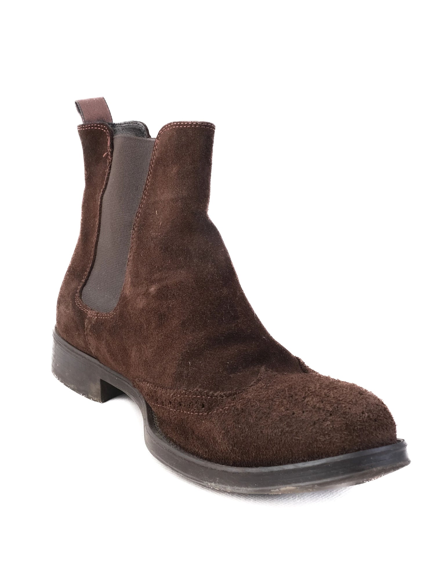 Excellent GF Ferre Orange Leather Chelsea Boots Size 42 for Men