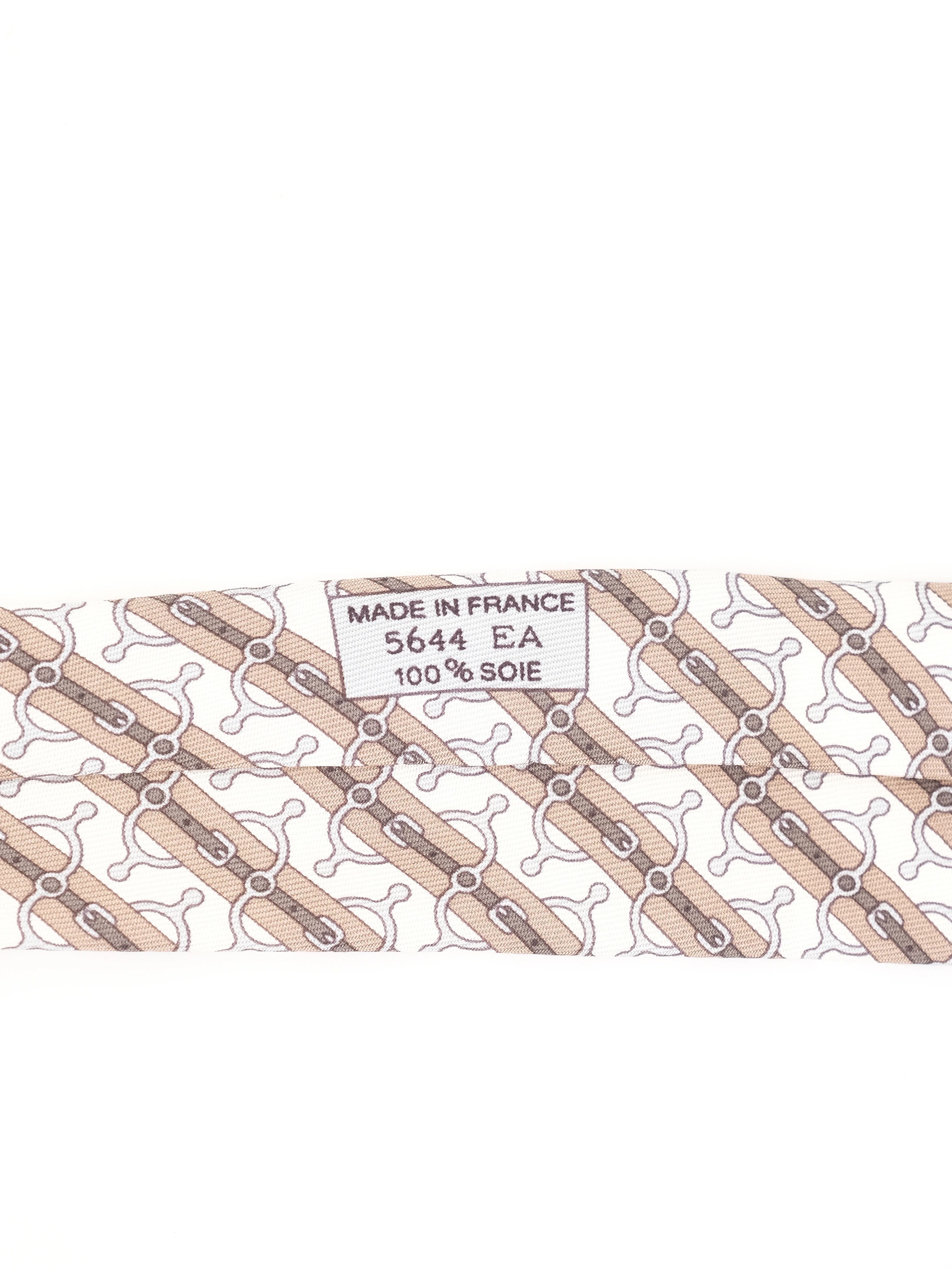 Perfect Hermes Silk Neck Tie Combined Color Patterned Design