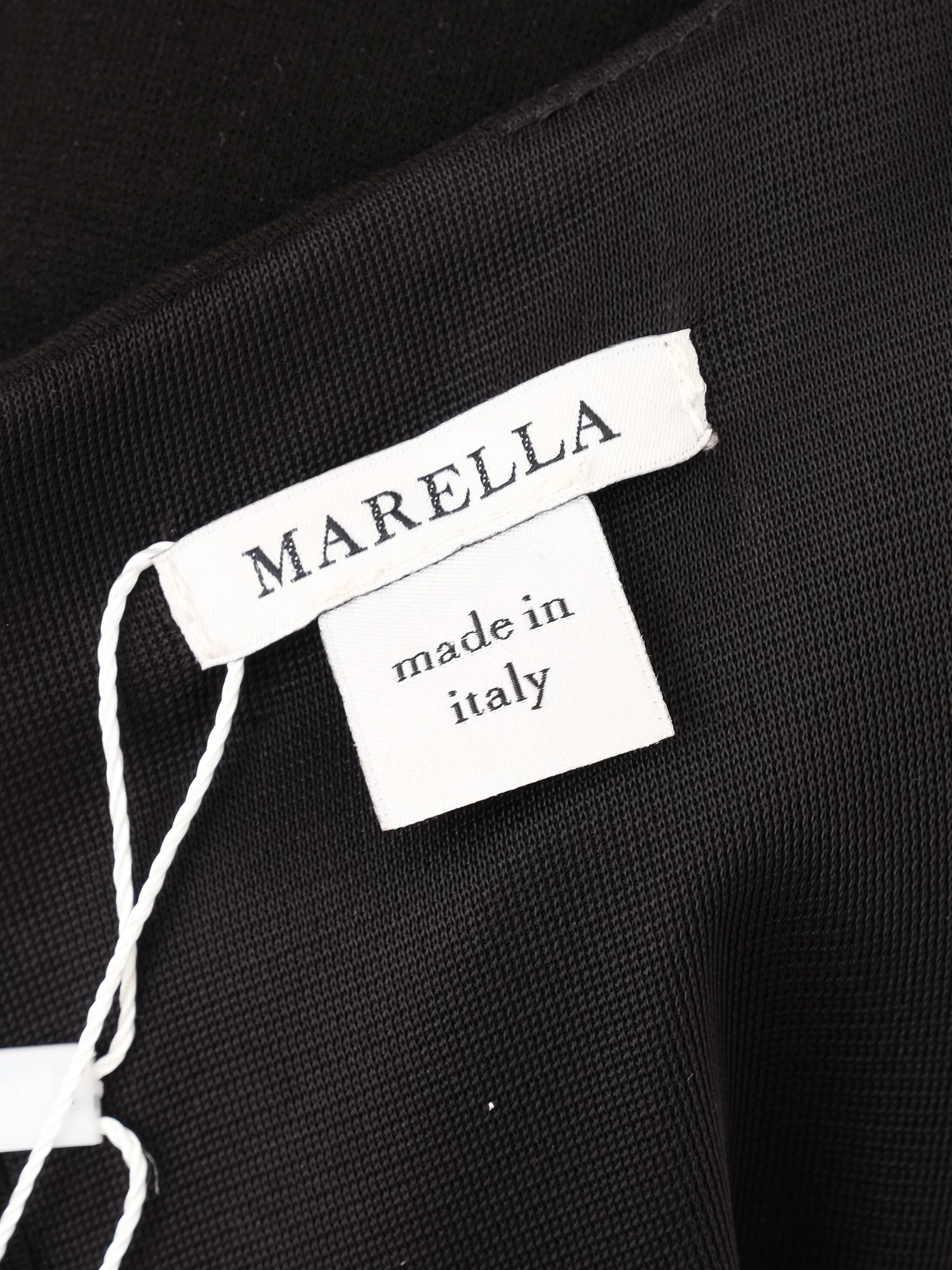 Excellent Marella Black Cocktail Dress Size M Peplum Cap Sleeves
