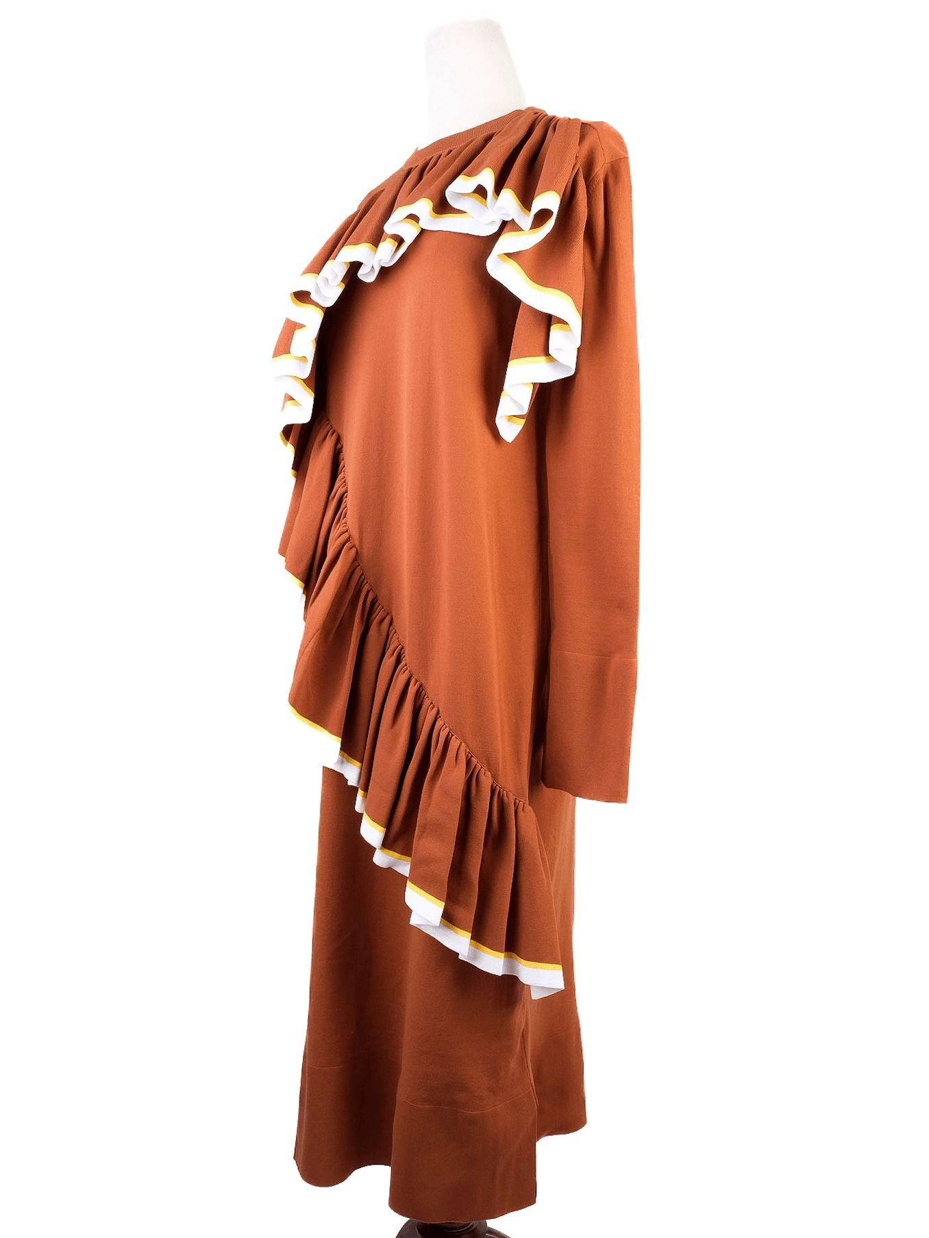 Excellent Marni Orange Ruffled Dress Size M Women Nylon