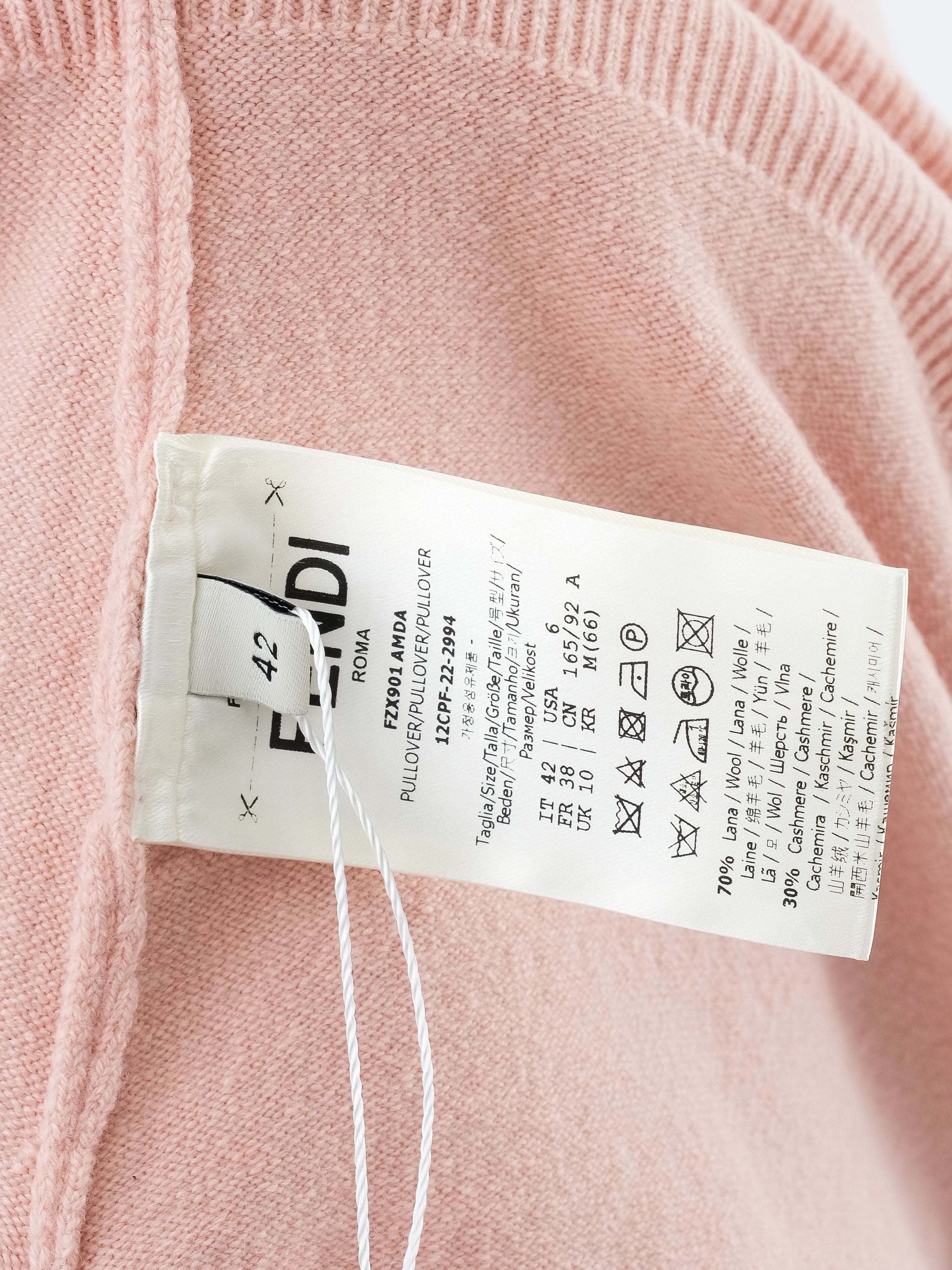 Perfect Fendi Pink Wool Asymmetric Sweater with Turtleneck