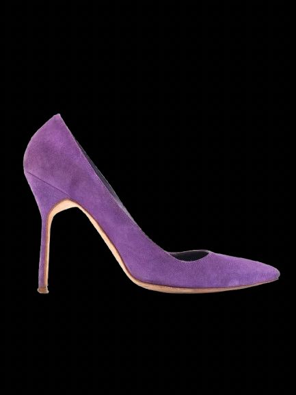 Excellent Manolo Blahnik Purple Leather High-Heeled Shoes Size 36