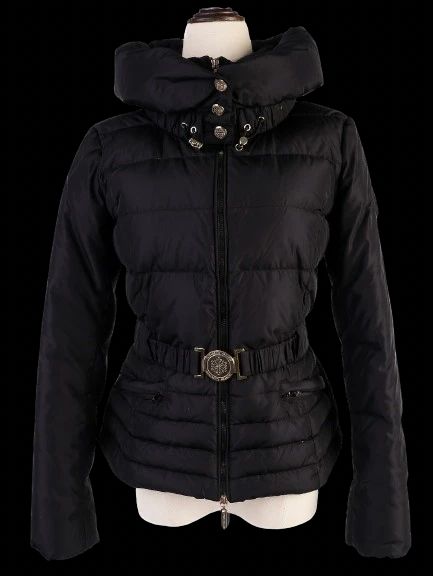 Excellent Elisabetta Franchi Black Nylon Puffer Jacket Size S