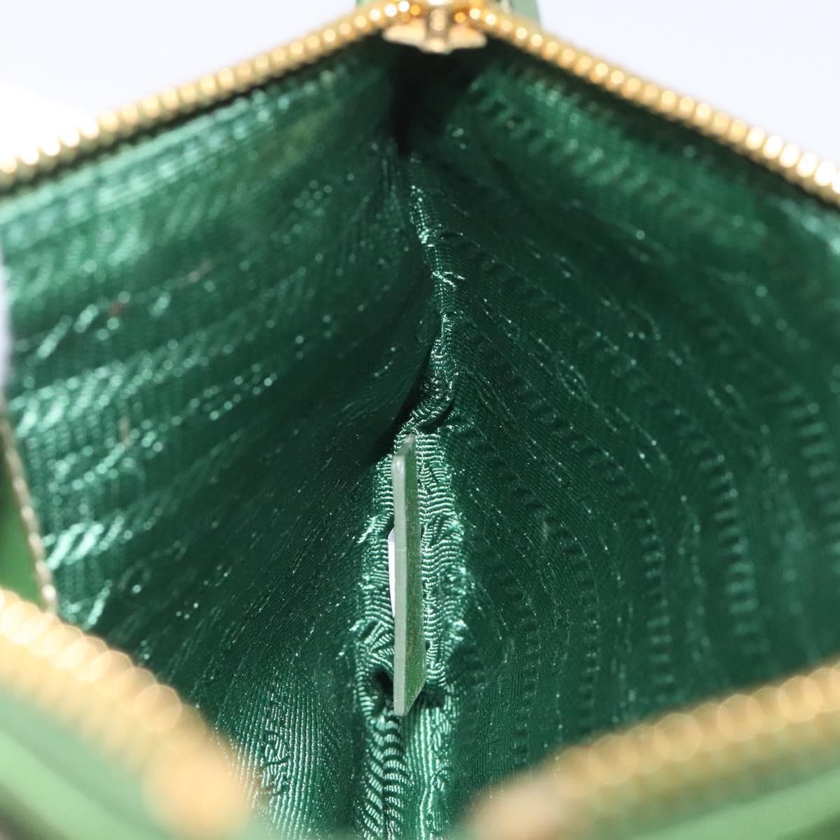 Prada Pouch Nylon Green Gold Auth