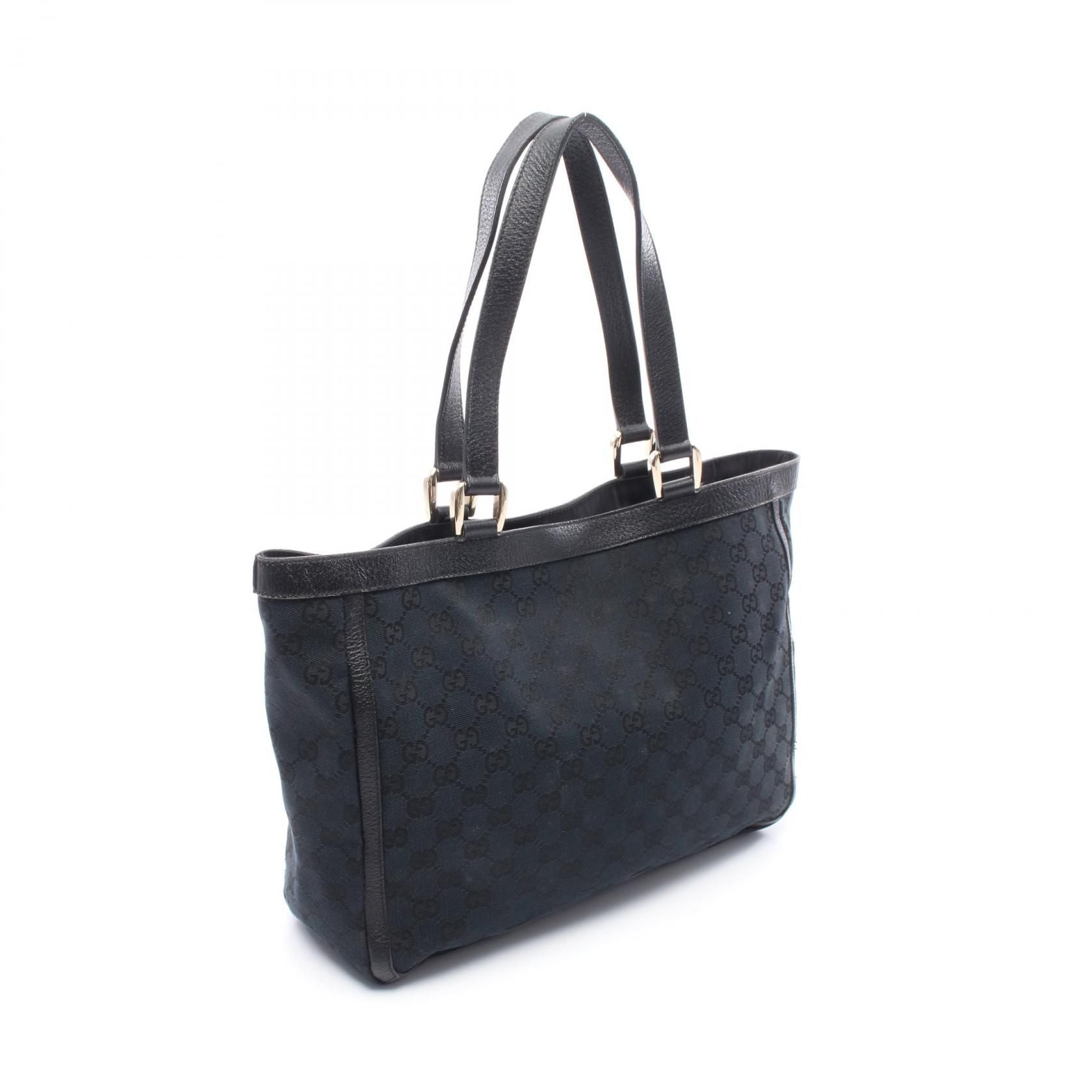 Gucci Abbey Gg Canvas Tote Bag Black Canvas 146247