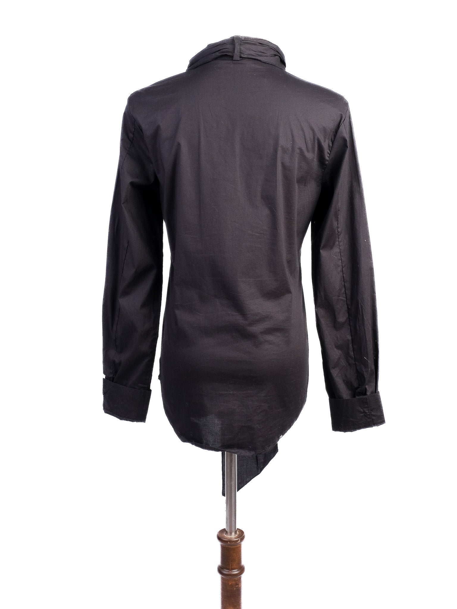 Excellent Love Moschino Black Cotton Long Sleeve Shirt with Tie