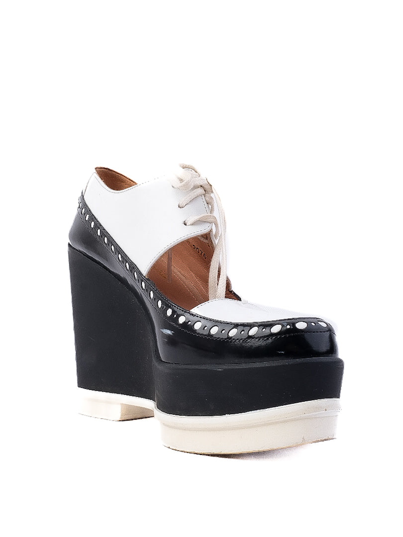 Excellent Robert Clergerie Platform Wedge Shoes Leather Size 36