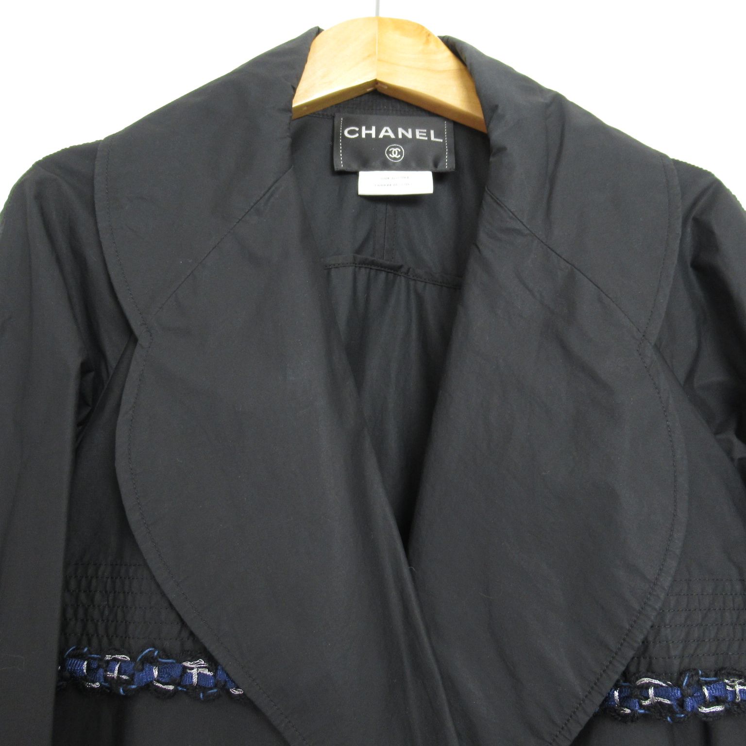 Chanel Black Nylon Windbreaker Coat P 48056v 35925