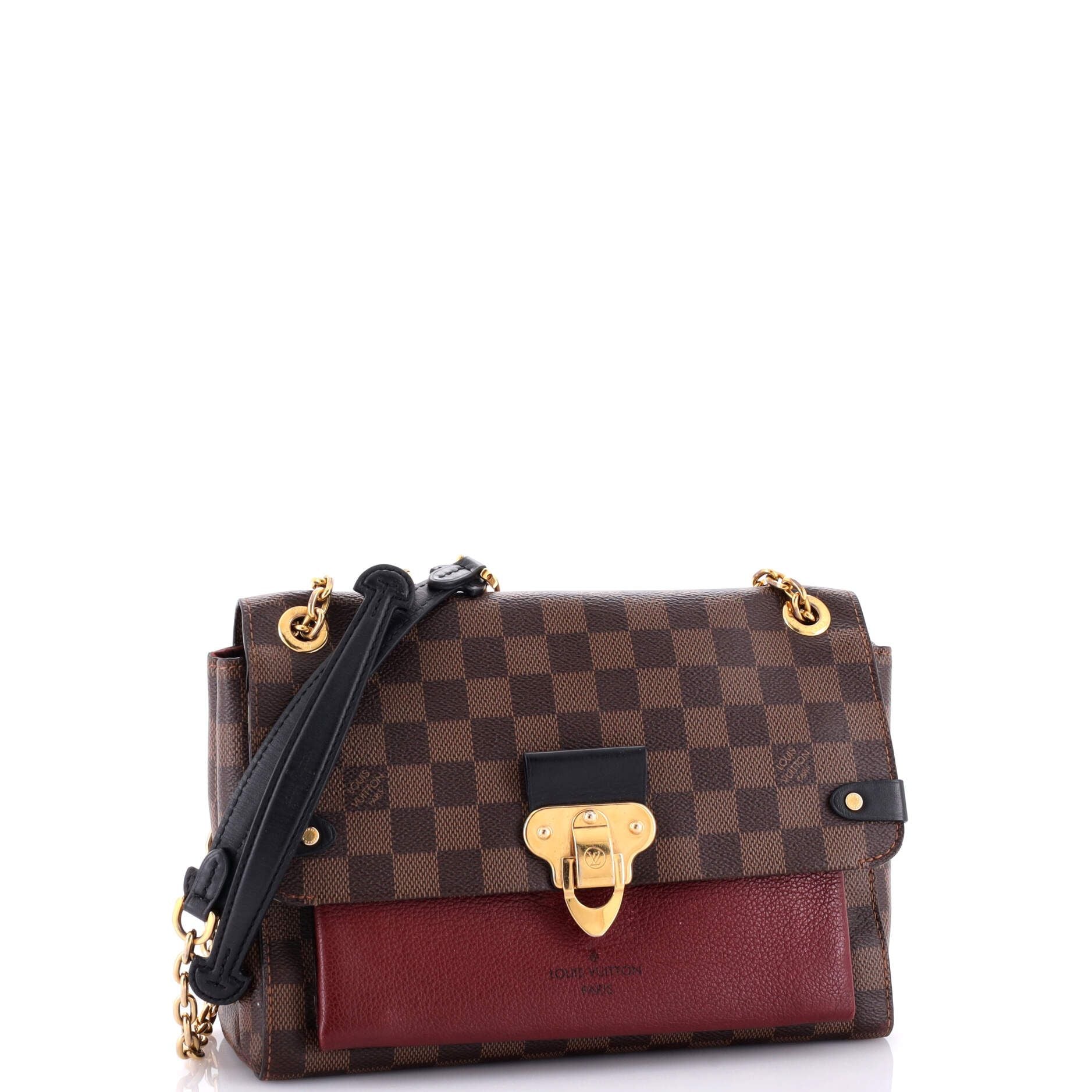Louis Vuitton Vavin Handbag Damier With Leather Pm