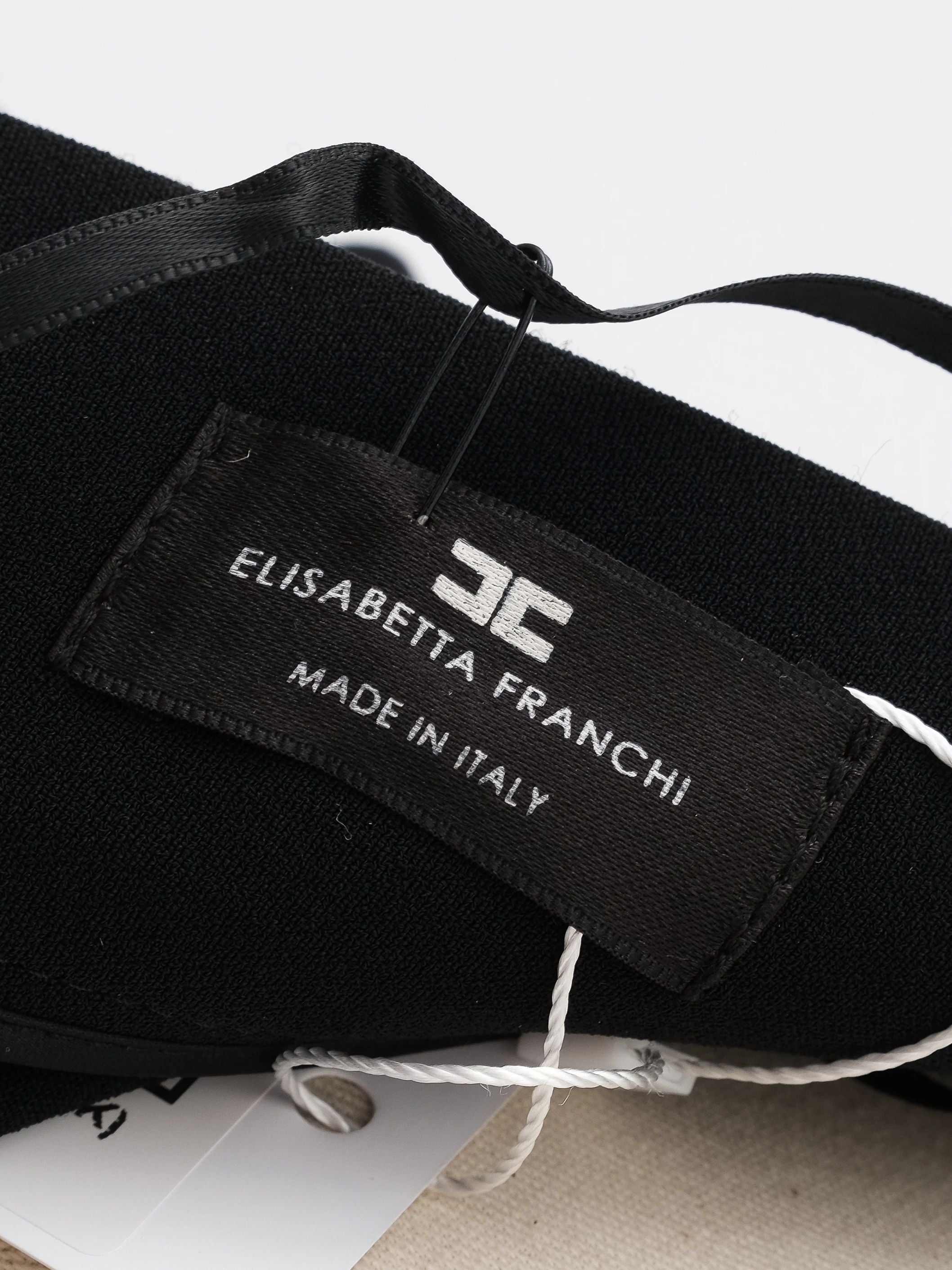 Excellent Elisabetta Franchi Black Ruched Pencil Skirt XS