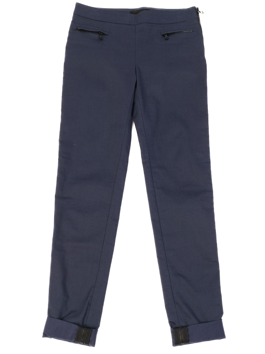 Excellent Dolce Gabbana Navy Blue Nylon Pants with Zippered Pockets