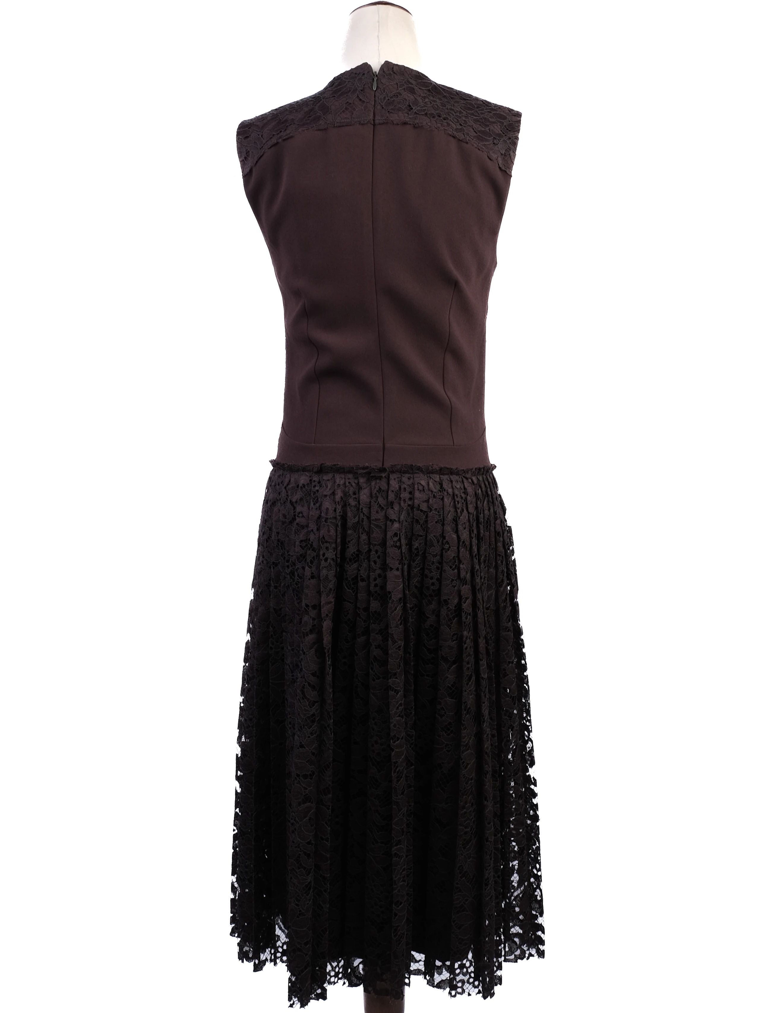 Joseph Black Sleeveless Dress with Lace Detail Size S Excellent