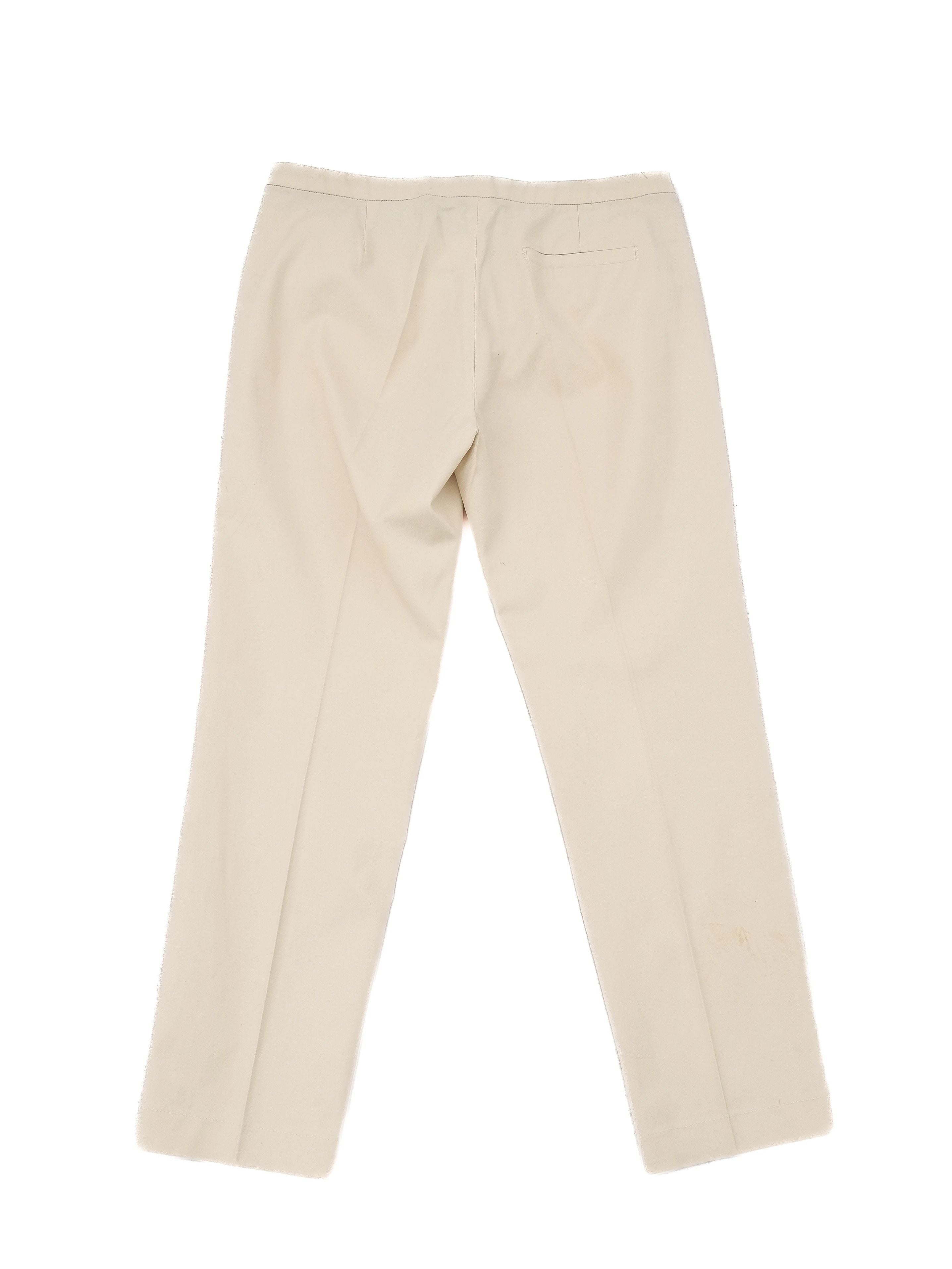Perfect MaxCo White Pants with Black Belt for Women