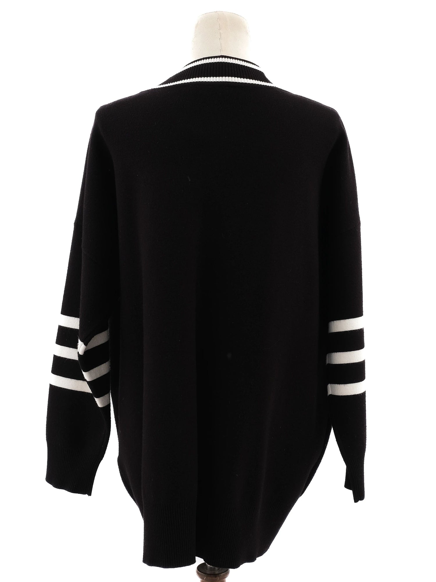 Excellent Sandro Black Cardigan with White Trim Size M