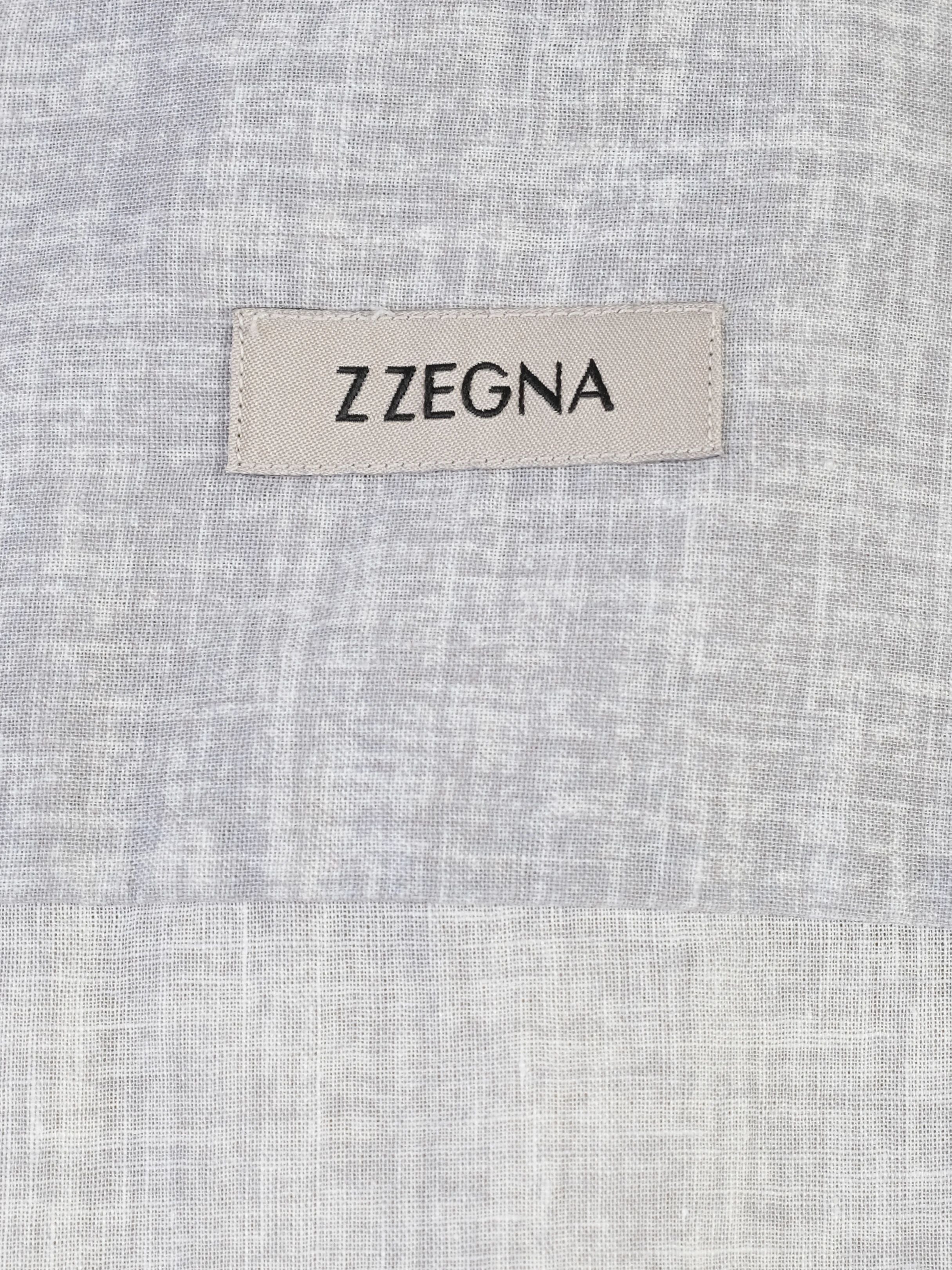 Ermenegildo Zegna Gray Long-Sleeve Button-Up Shirt Excellent Condition