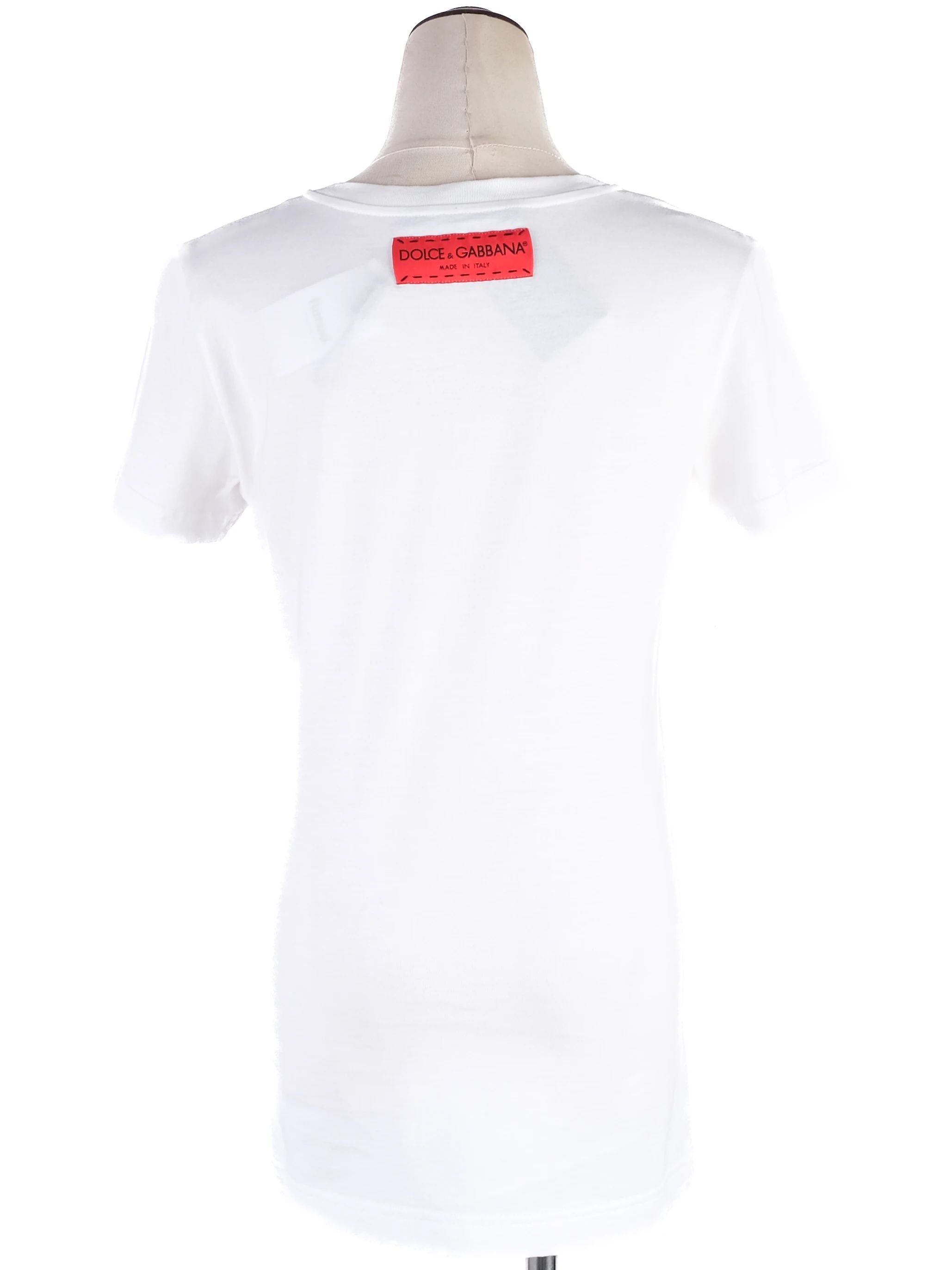 Excellent Dolce Gabbana White T-Shirt D&G LOVE IS LOVE Size M