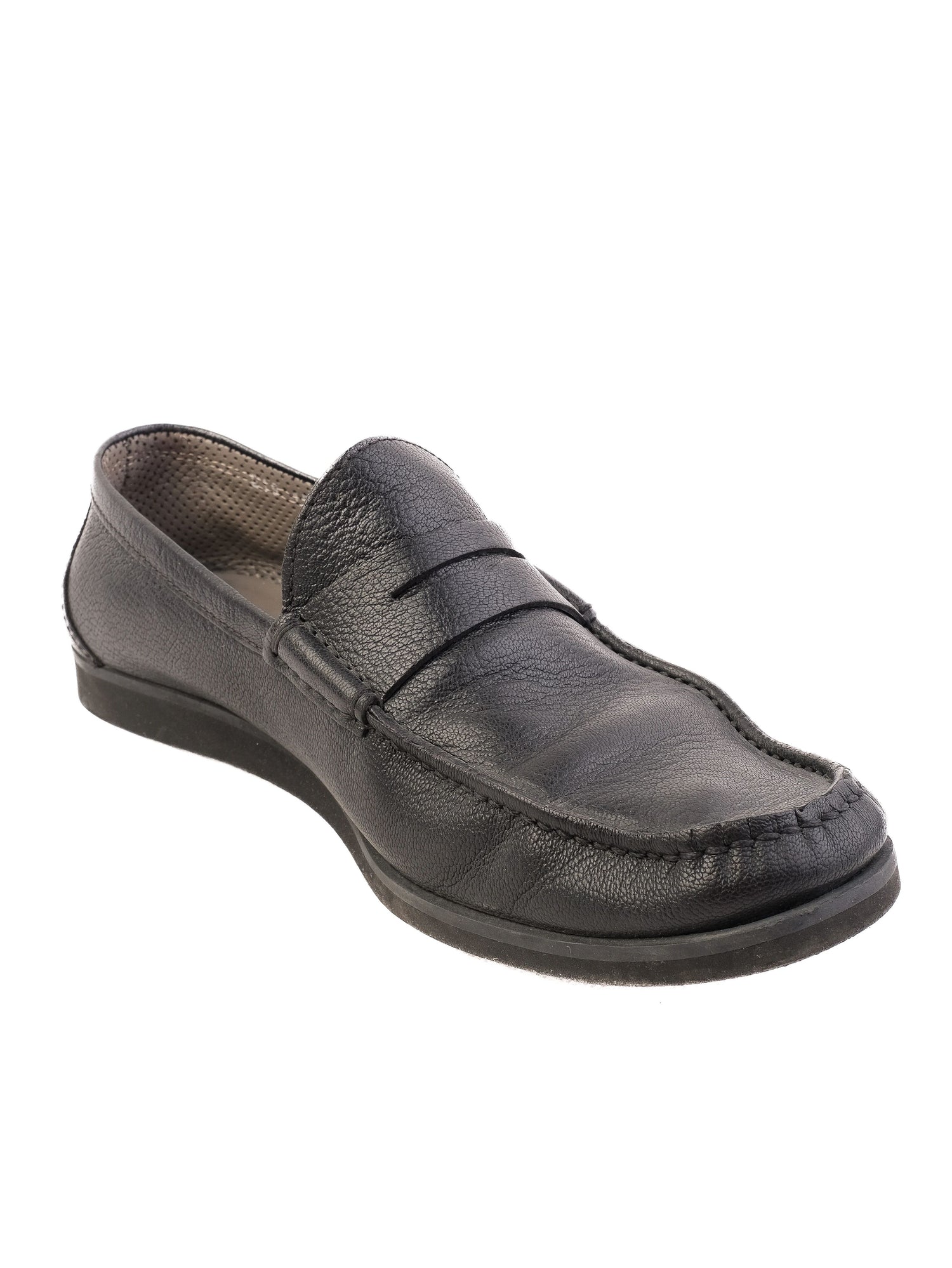 Excellent Aldo Brue Black Leather Loafers Size 39 for Men