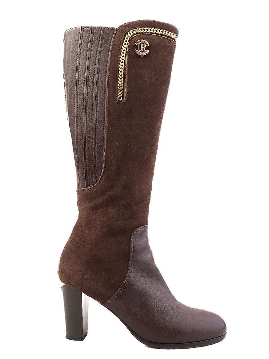 Excellent Renzoni Orange Leather Knee-High Boots Size 37