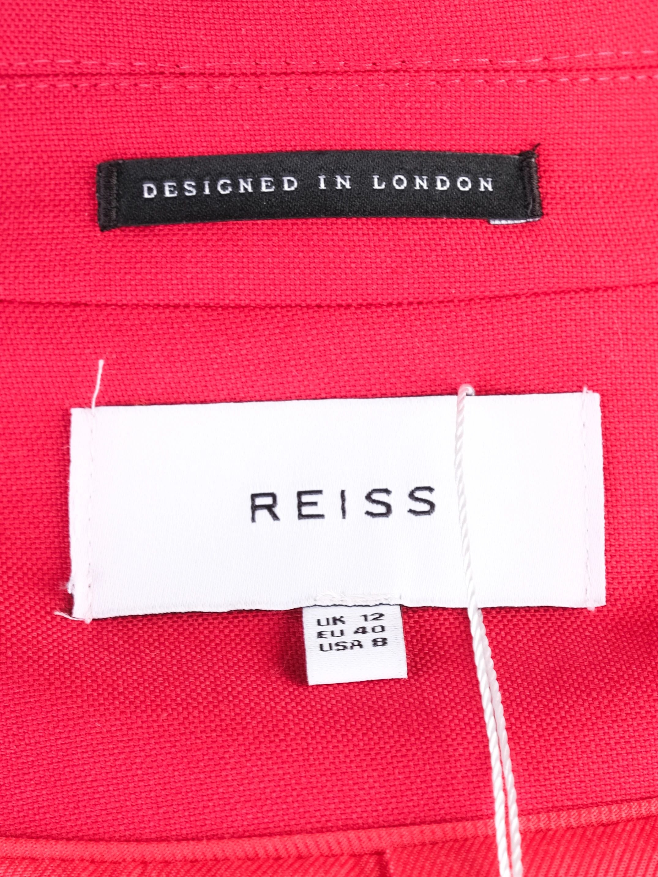 Excellent Reiss Red Wool Blazer Size L for Women