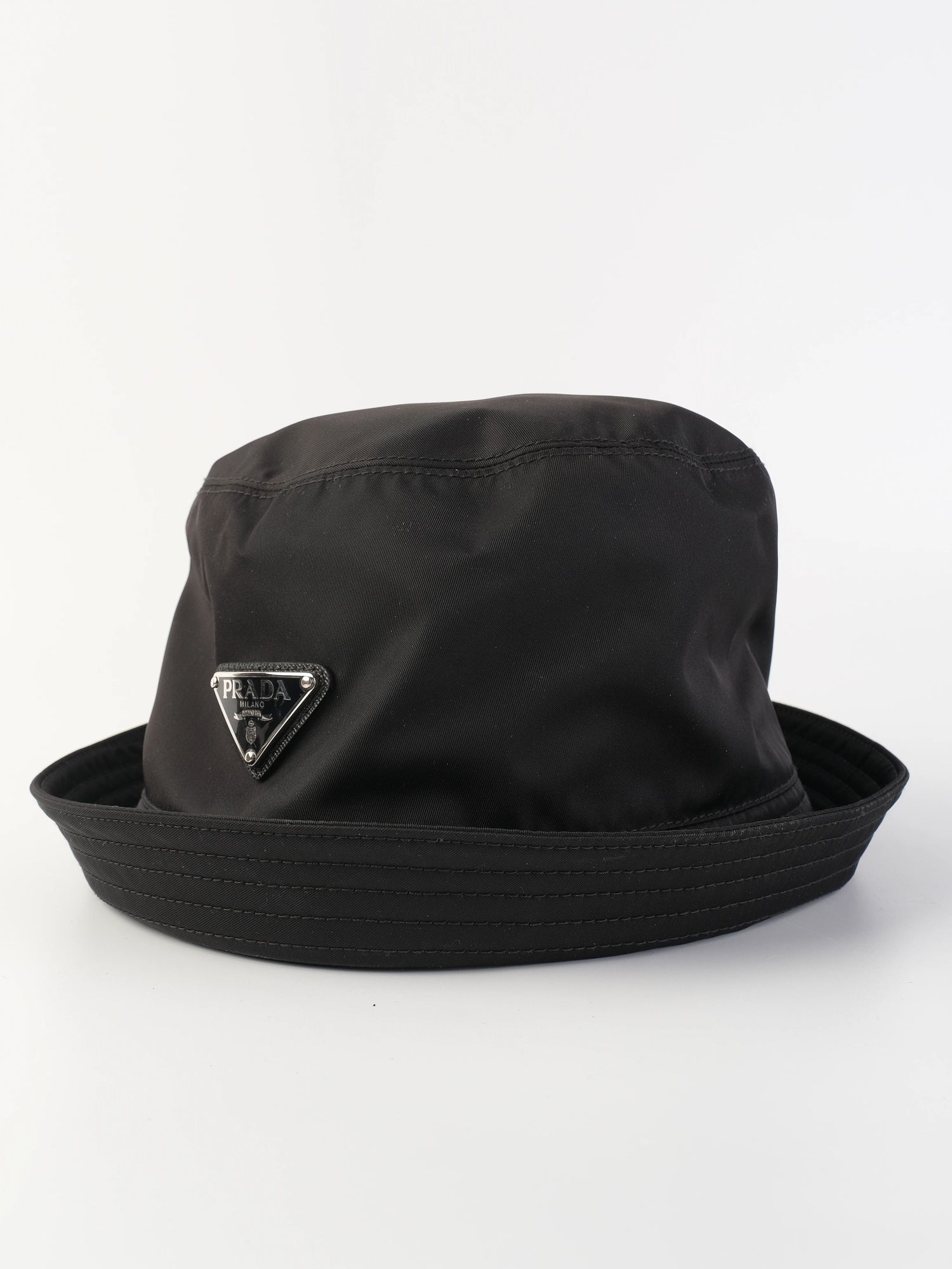 Excellent Prada Black Nylon Bucket Hat Size XL Re-Nylon