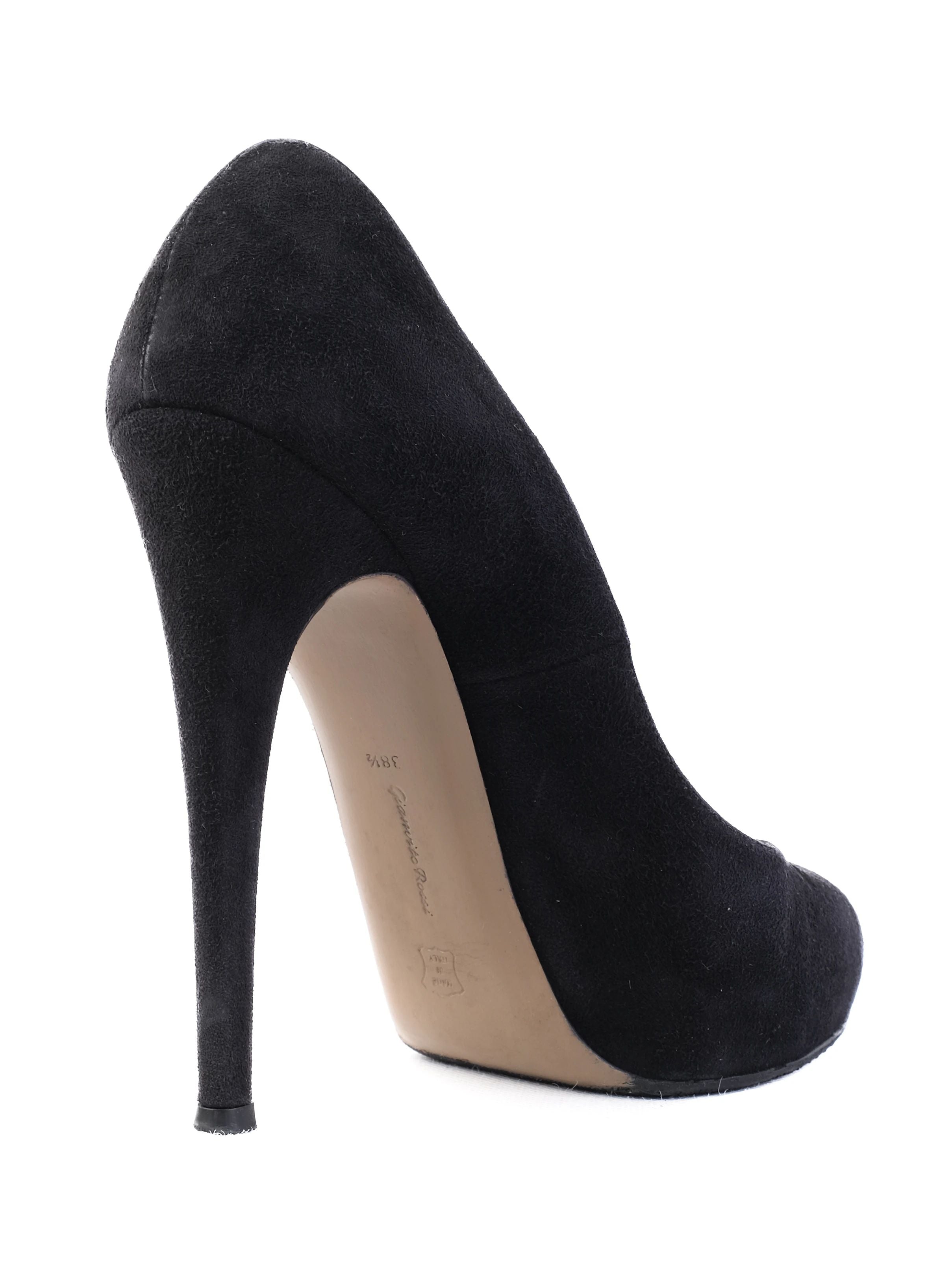 Excellent Gianvito Rossi Black Leather High Heels Size 38.5