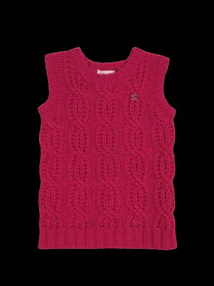 Excellent Gucci Pink Wool Cable Knit Vest for Kids Size 12/18