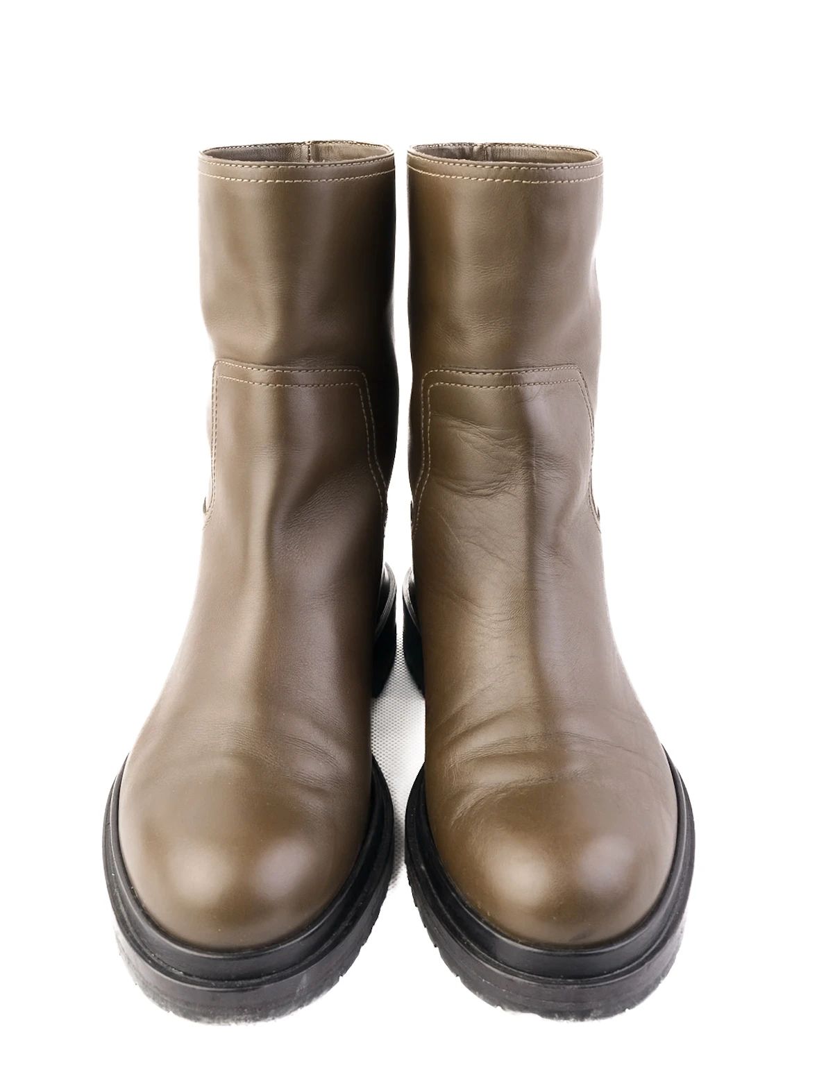 Excellent Sergio Rossi Green Leather Boots Size 37 Women&