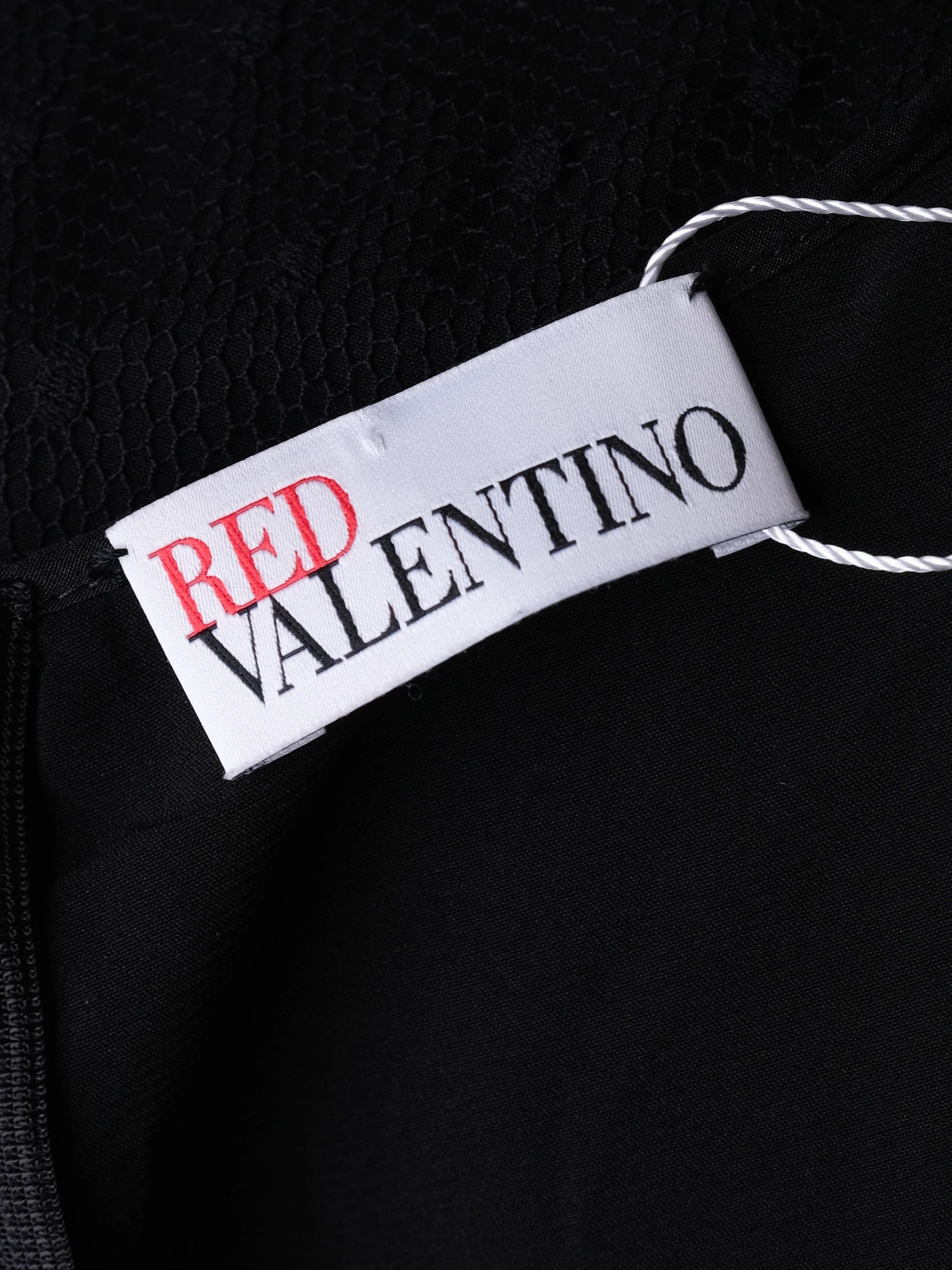 Excellent Red Valentino Black Nylon Dress with Sheer Polka-Dot Sleeves