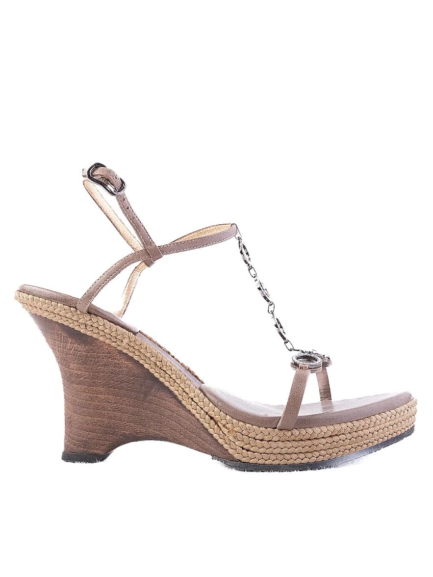 Excellent Giorgio Armani Orange Wedge Sandals Size 38