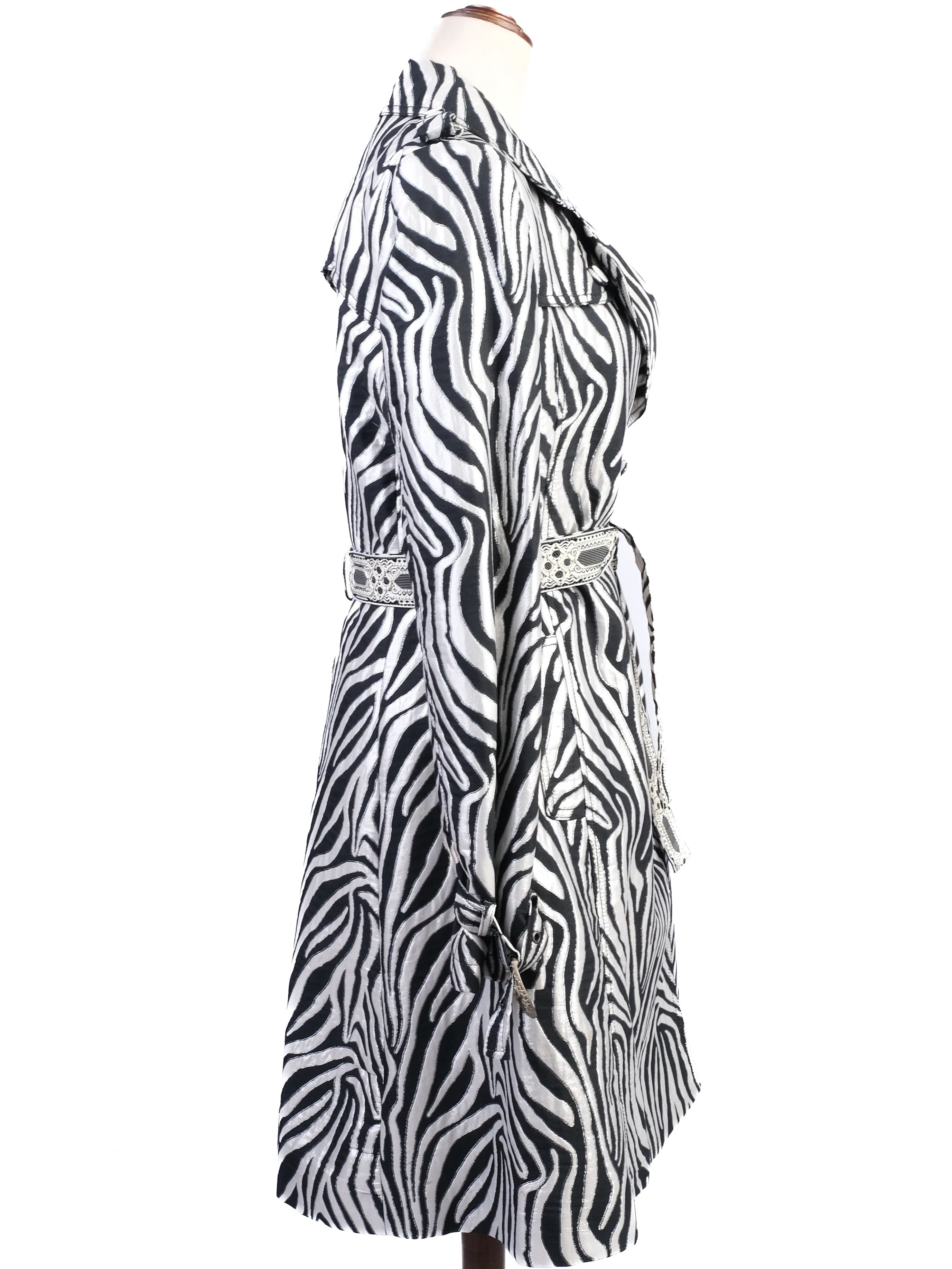 Class Roberto Cavalli Zebra-Patterned Coat Size M Excellent Condition