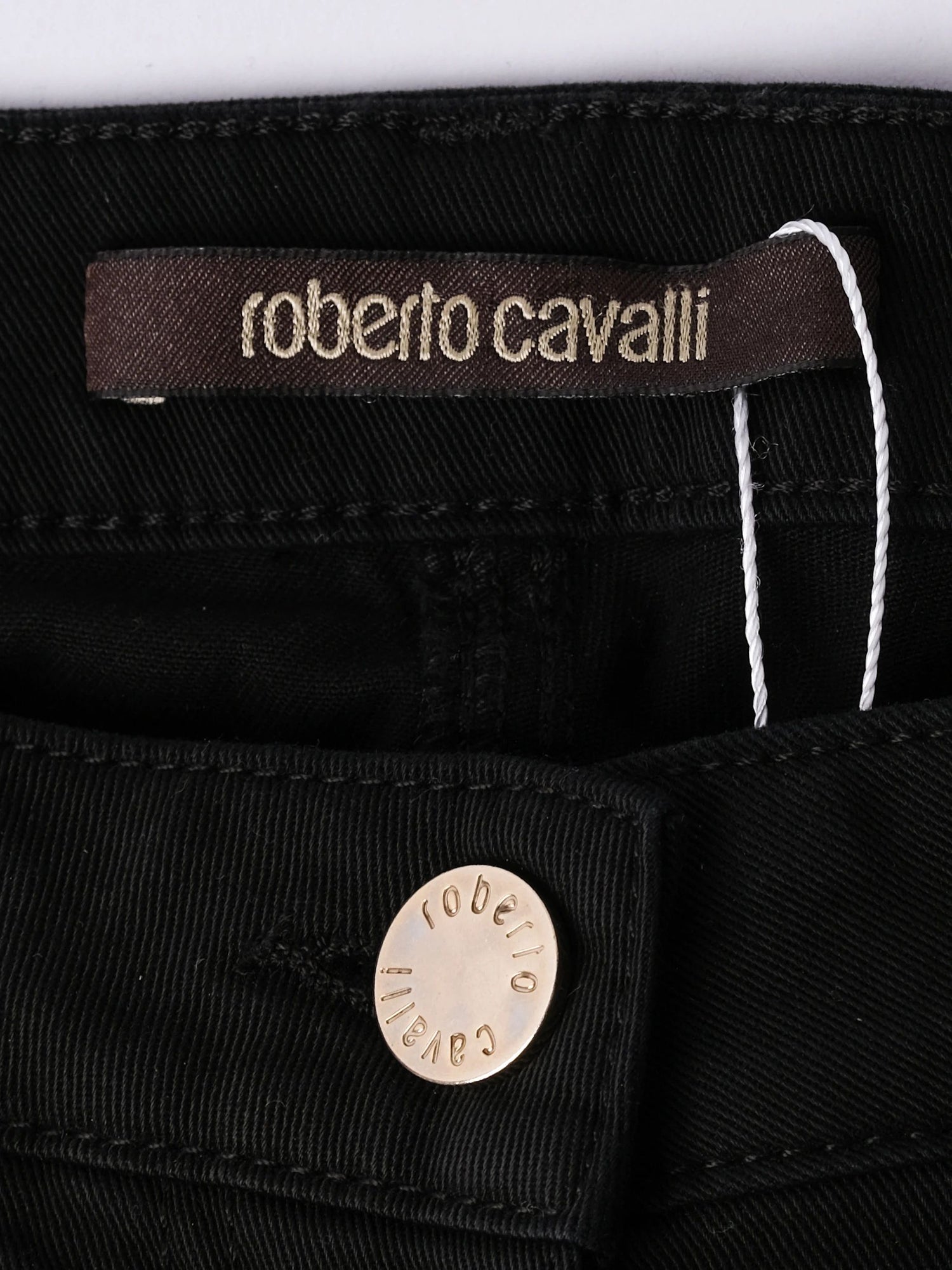 NEW Roberto Cavalli Black Elastane Jeans Size M