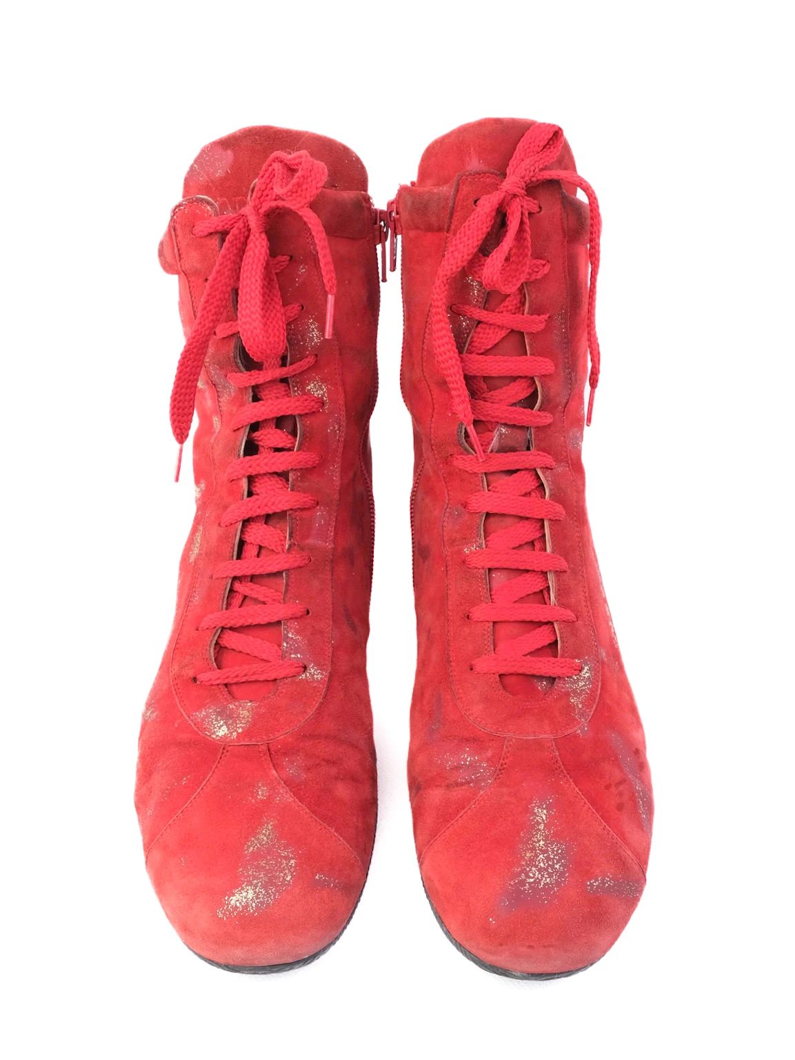 Good Easy by Loriblu Red Suede High-Top Boots Size 40,42