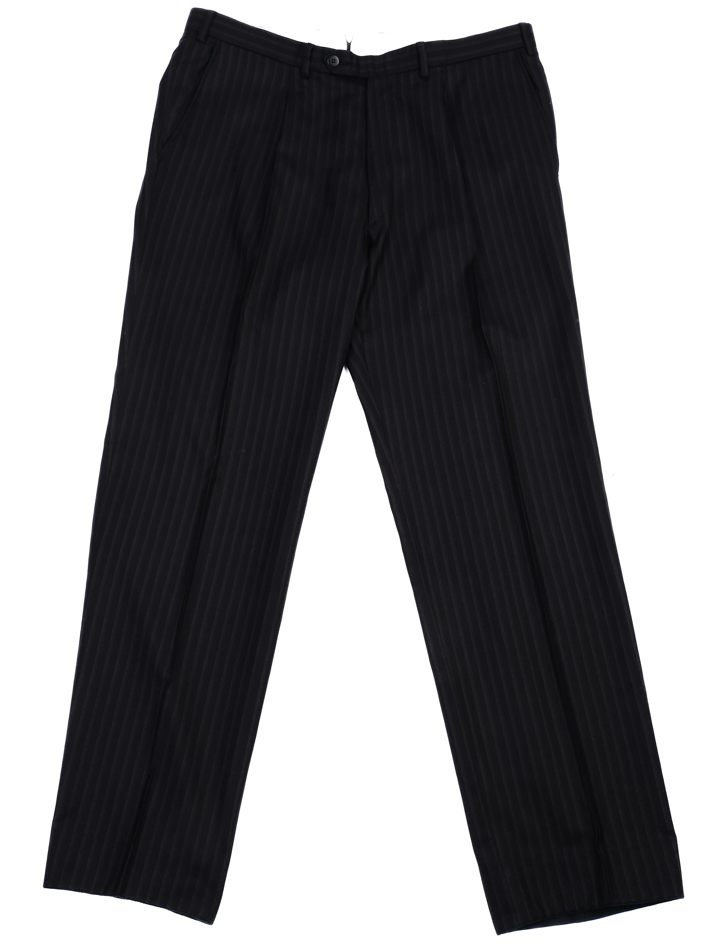 Excellent BRIONI Black Pinstripe Wool Suit Jacket Size XXL