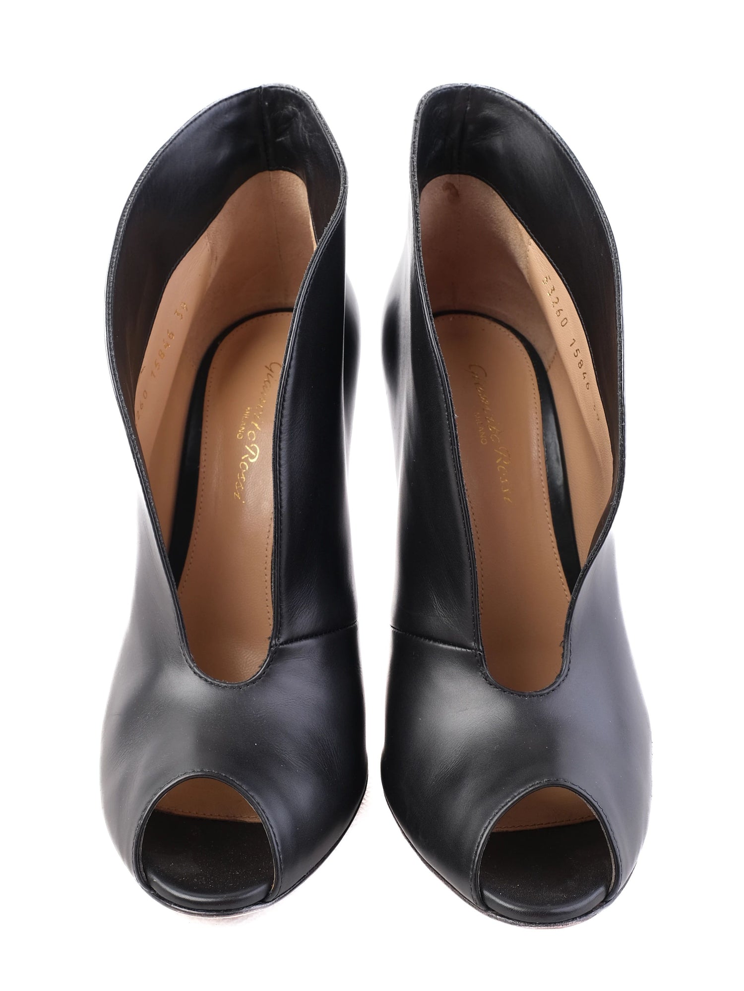 Excellent Gianvito Rossi Black Leather High-Heeled Ankle Boots Size 39