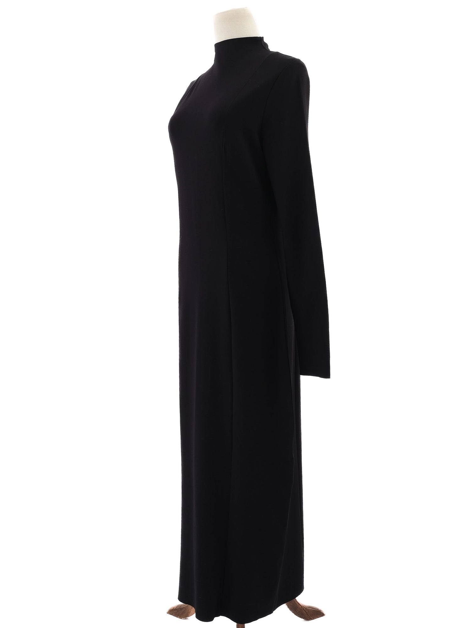 NEW Cos Black Long Sleeve Dress High Neck Viscose Size N/A