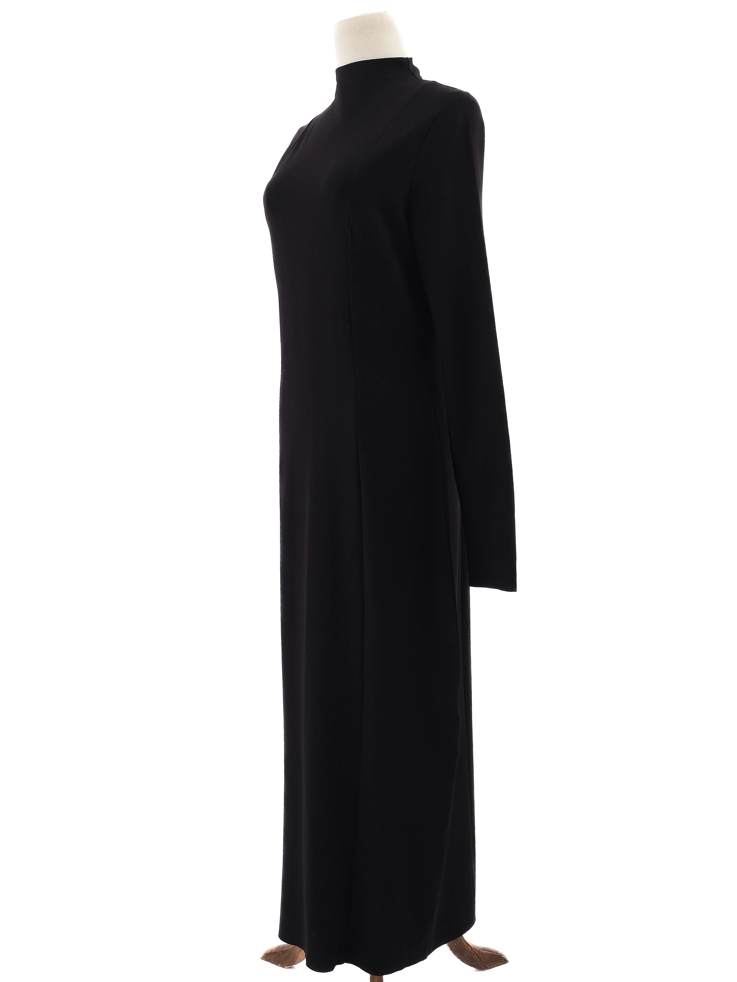 NEW Cos Black Long Sleeve Dress High Neck Viscose Size N/A