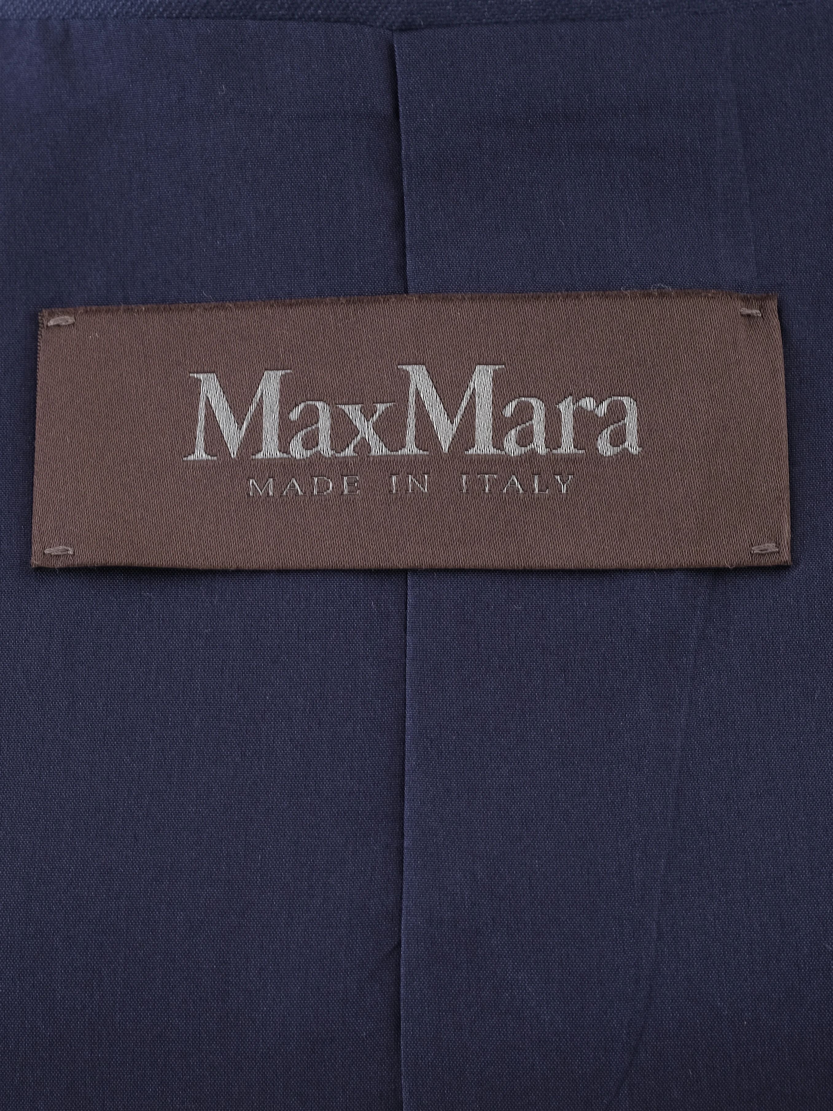 Excellent Max Mara Navy Blue Cropped Jacket Size S 100% Silk