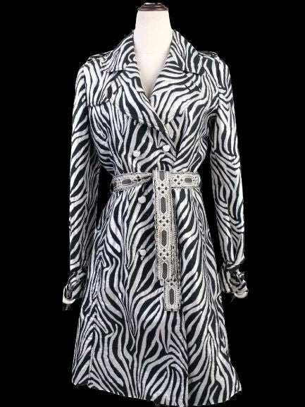 Class Roberto Cavalli Zebra-Patterned Coat Size M Excellent Condition