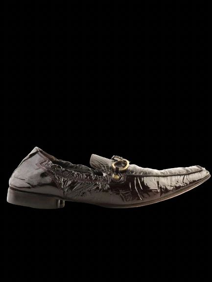 Excellent Paciotti Black Leather Loafers with Buckle Detail Size 43