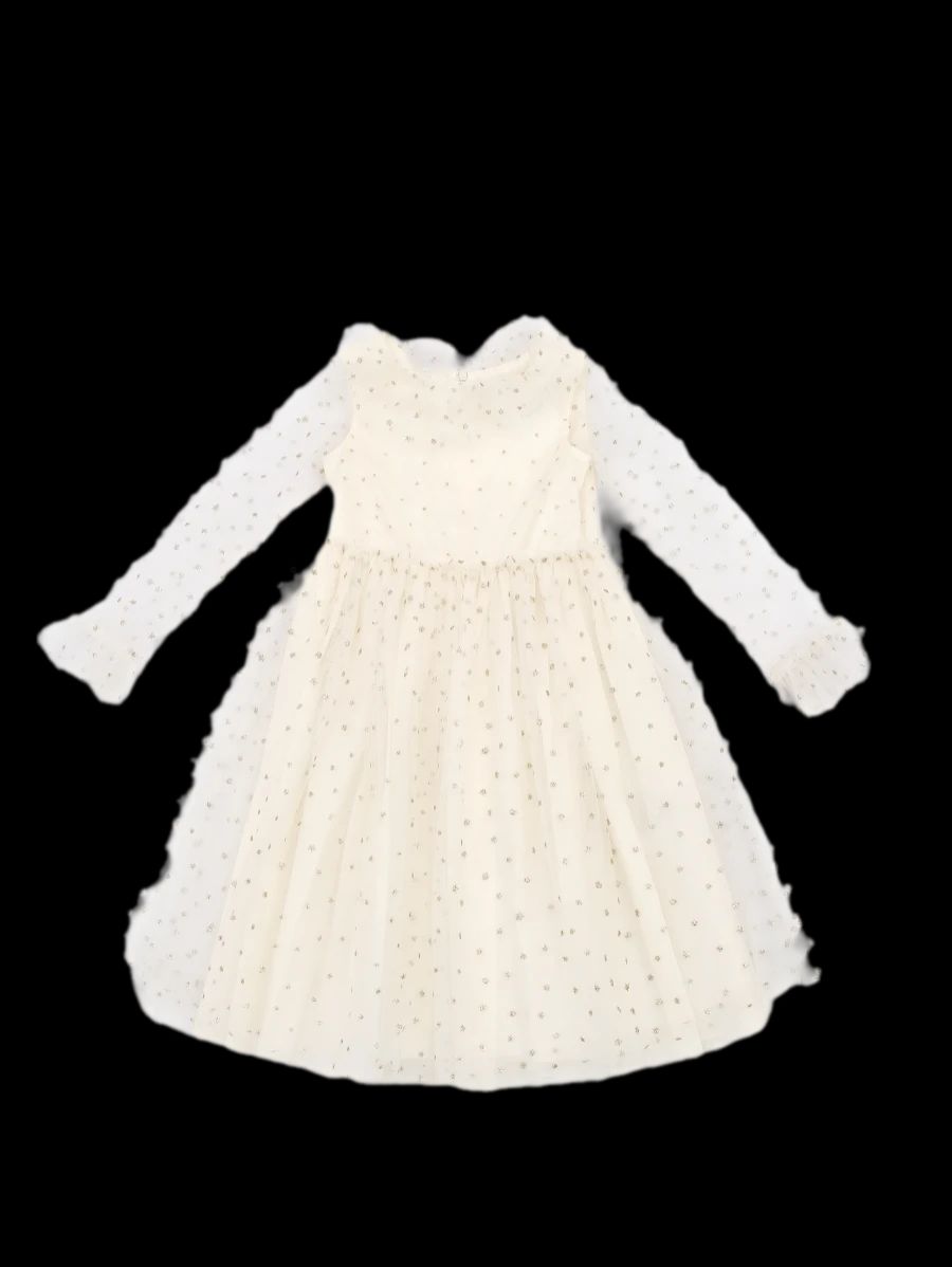 Excellent Bonpoint White Nylon Dress for Kids Size 7