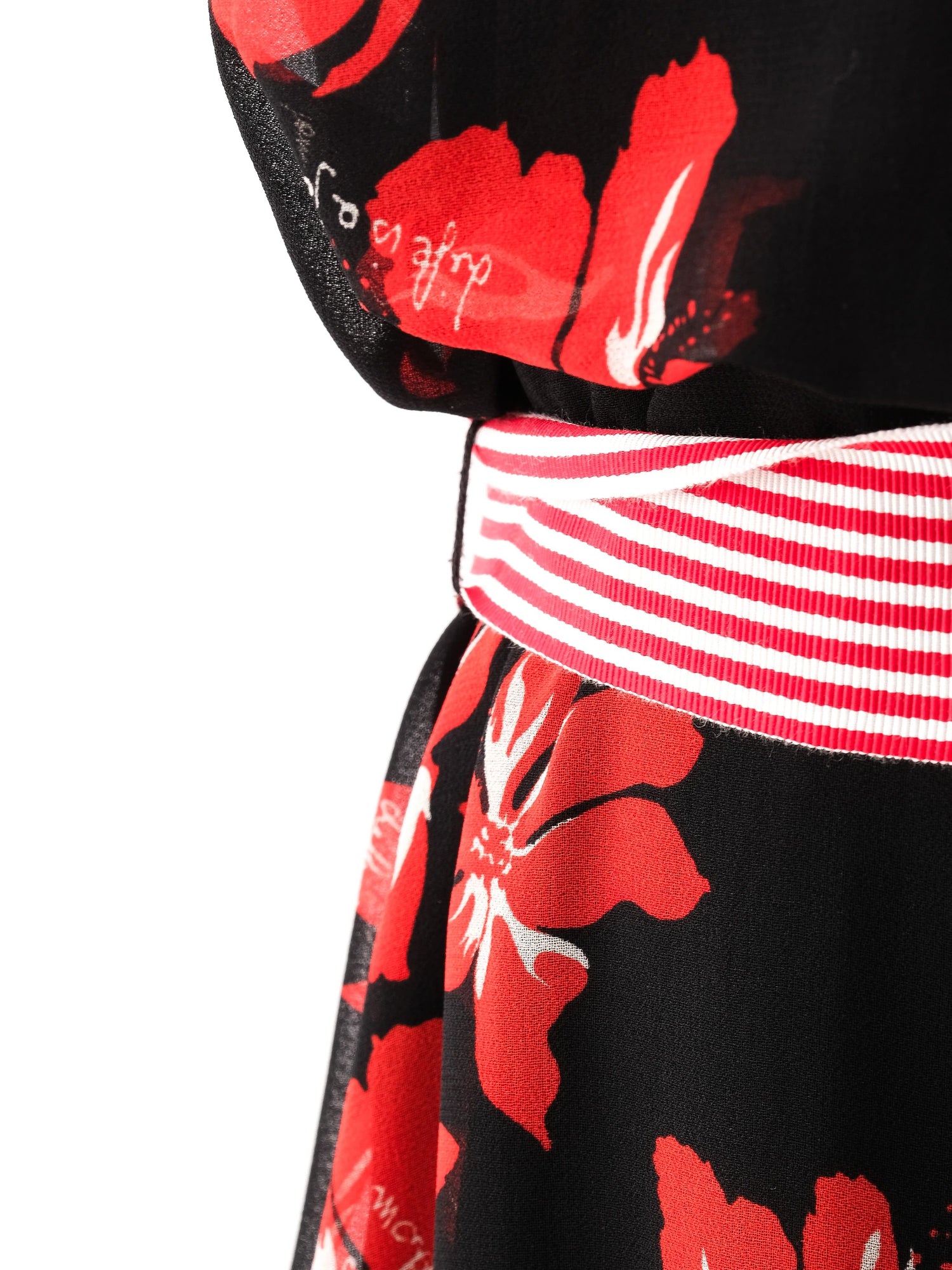 Excellent Marella Black Floral Dress XL with Belt