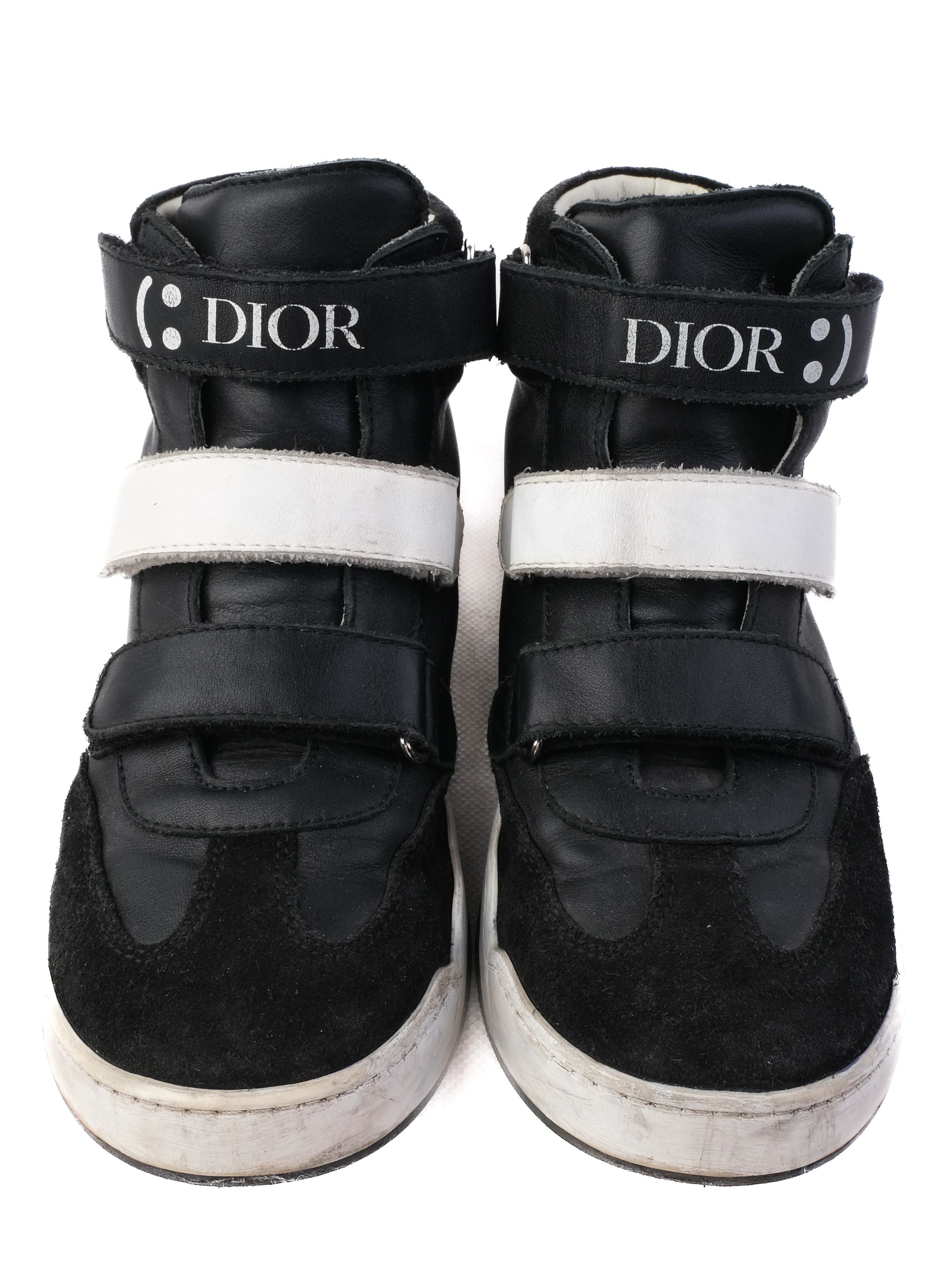 Excellent Dior Black Leather High-Top Sneakers Size 34 for Kids