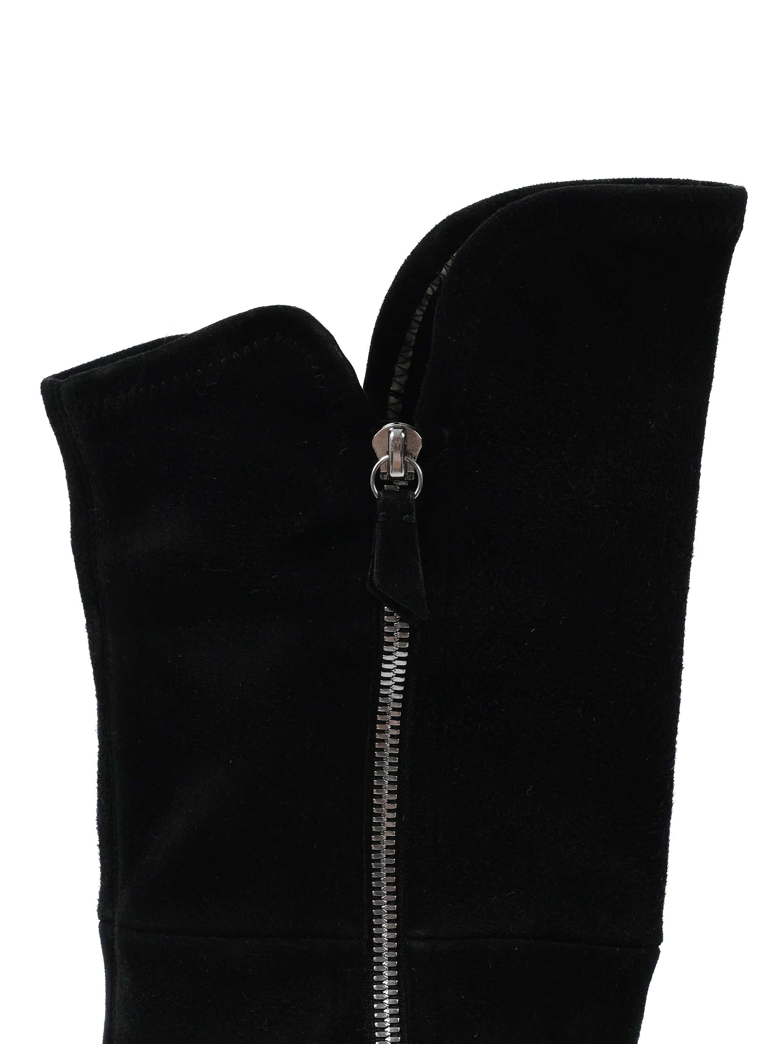 EXCELLENT Casadei Black Genuine Suede Over-the-Knee Boots Size 38