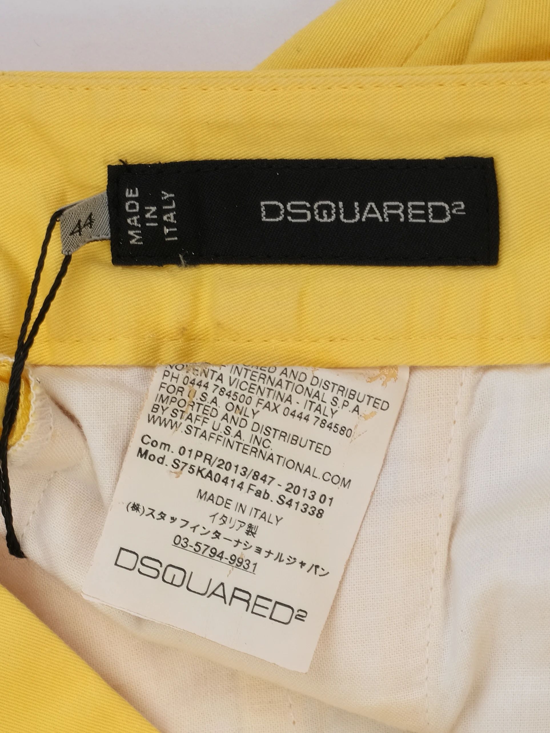 Excellent Dsquared2 Yellow Pants Size M Made in Italy