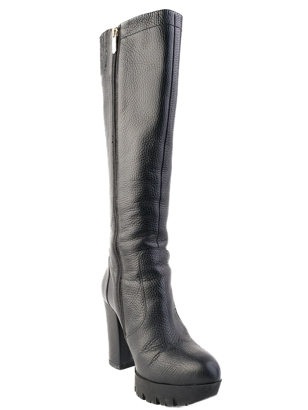 Excellent Norma J Baker Black Leather Knee-High Boots Size 38
