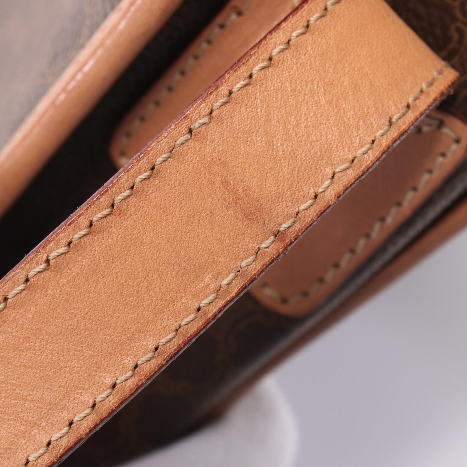 Celine Macadam Shoulder Bag Brown Pvc Coated Canvas